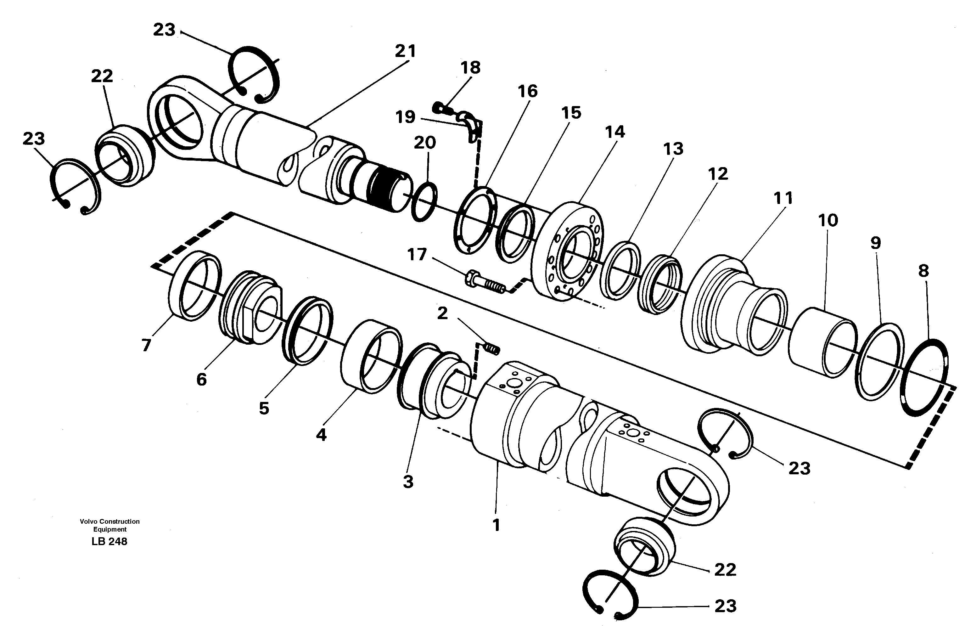 Crane beam cylinder, material handle equipment  14264164 — volvo parts diagram