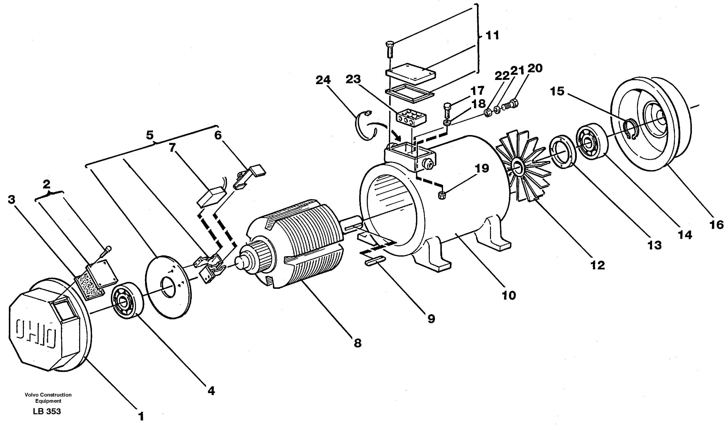Magnet equipment Ohio, alternator 25 kw.  14264947 — volvo parts diagram