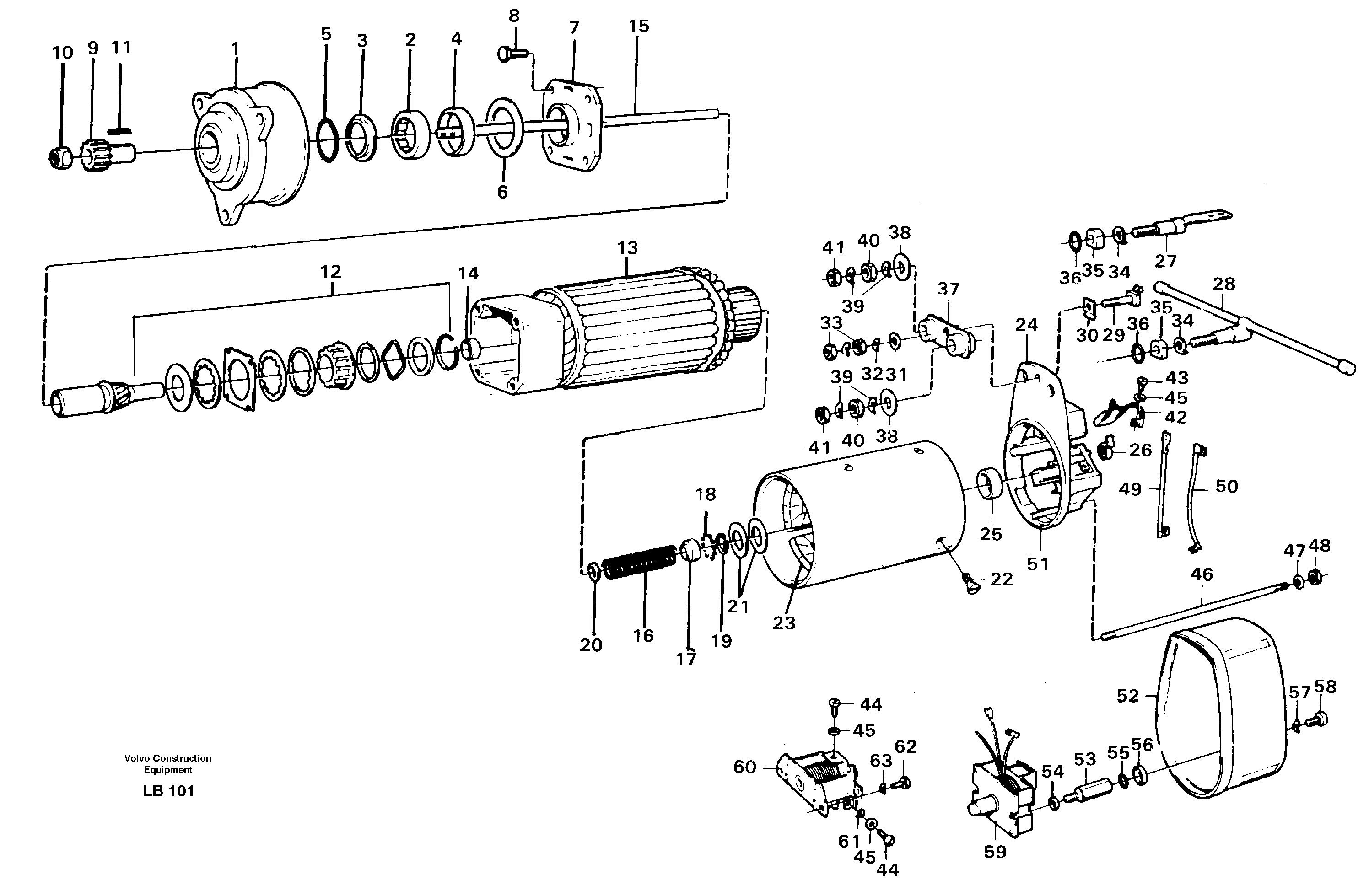 Starter motor — volvo parts diagram