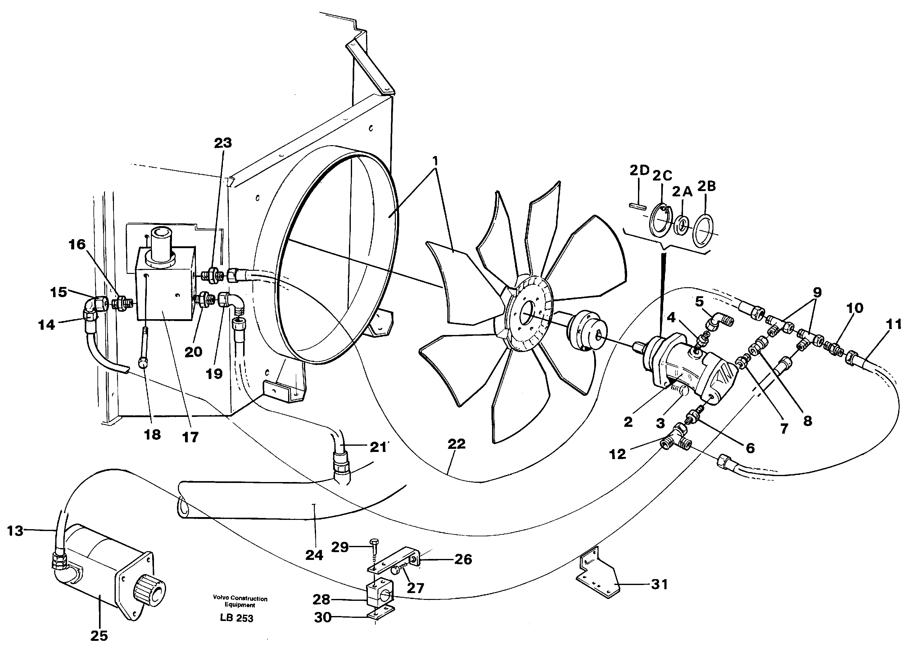 Hydraulic system, oil cooler — volvo parts diagram