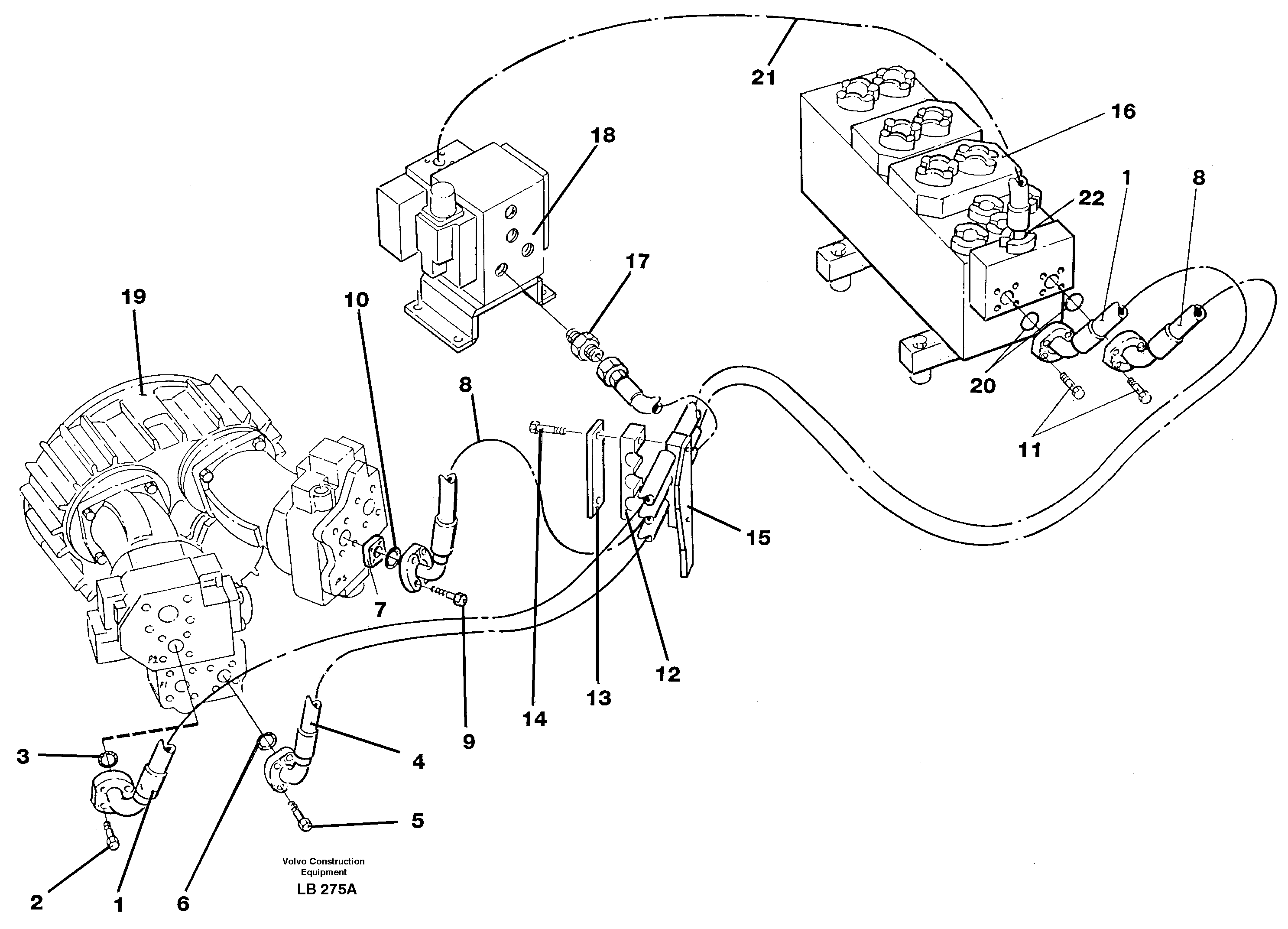 Hydraulic system, feed line — volvo parts diagram