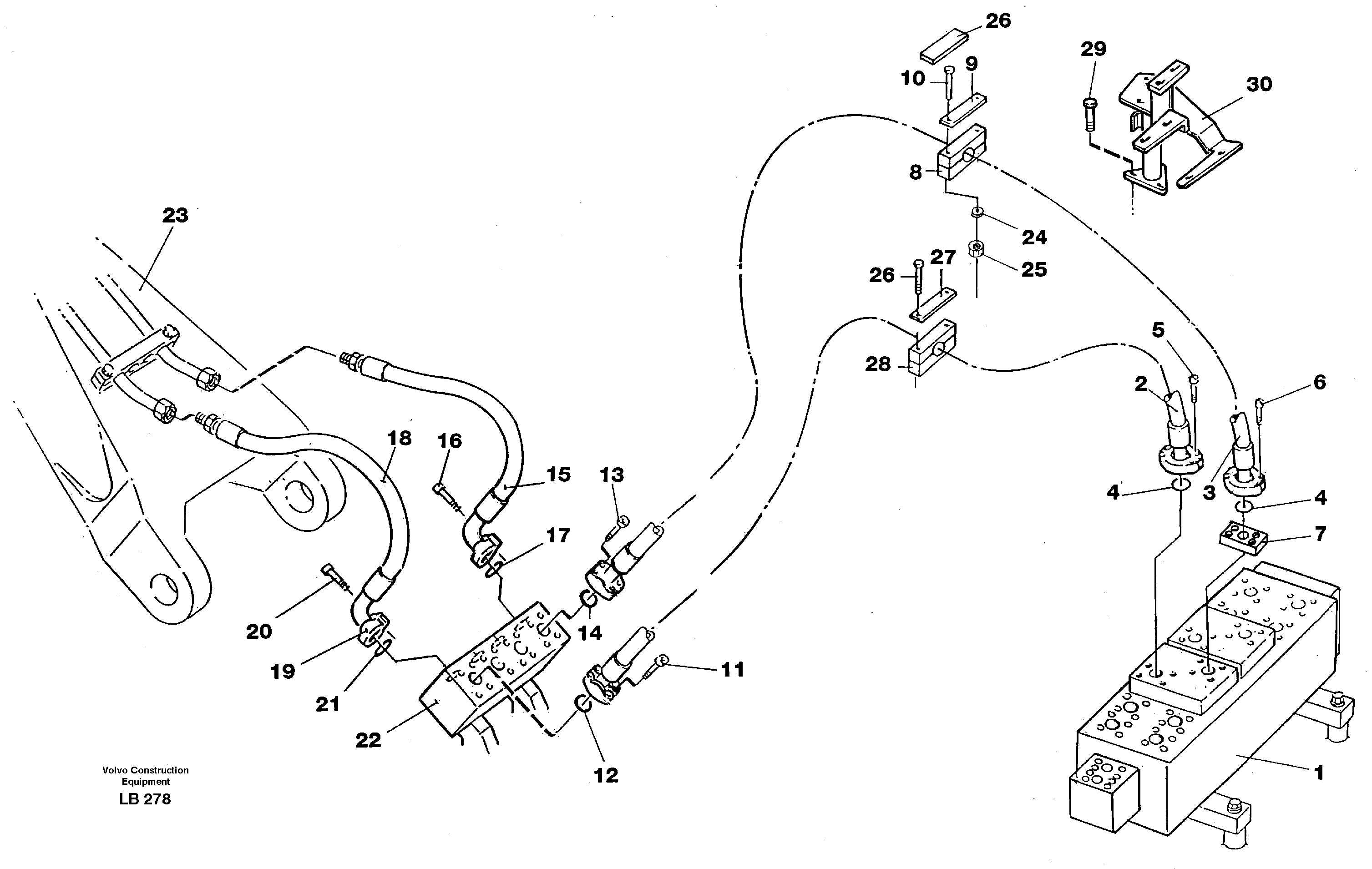 Hydraulic system, bucket — volvo parts diagram
