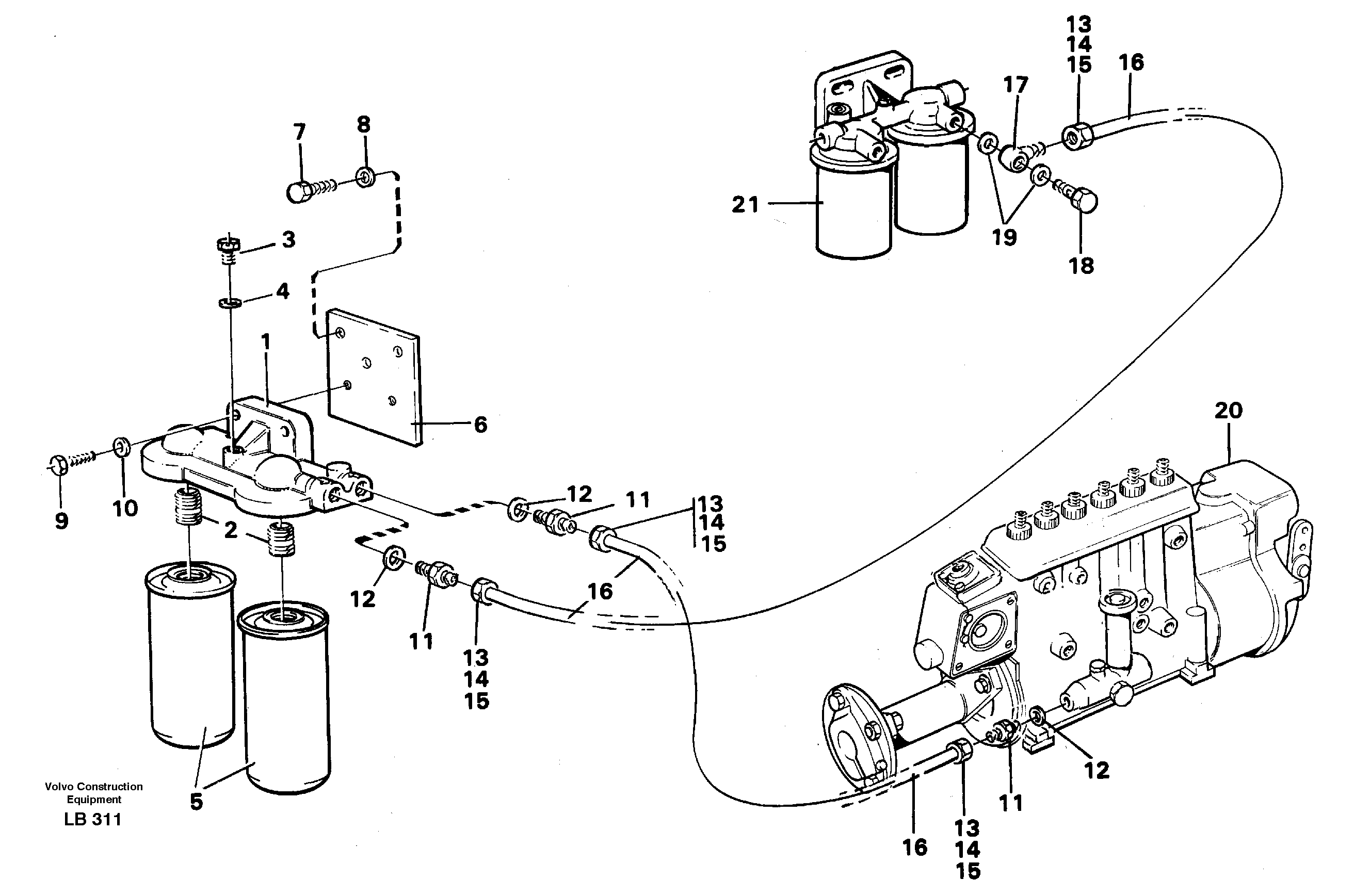 Extra fuel filter  14263576 — volvo parts diagram