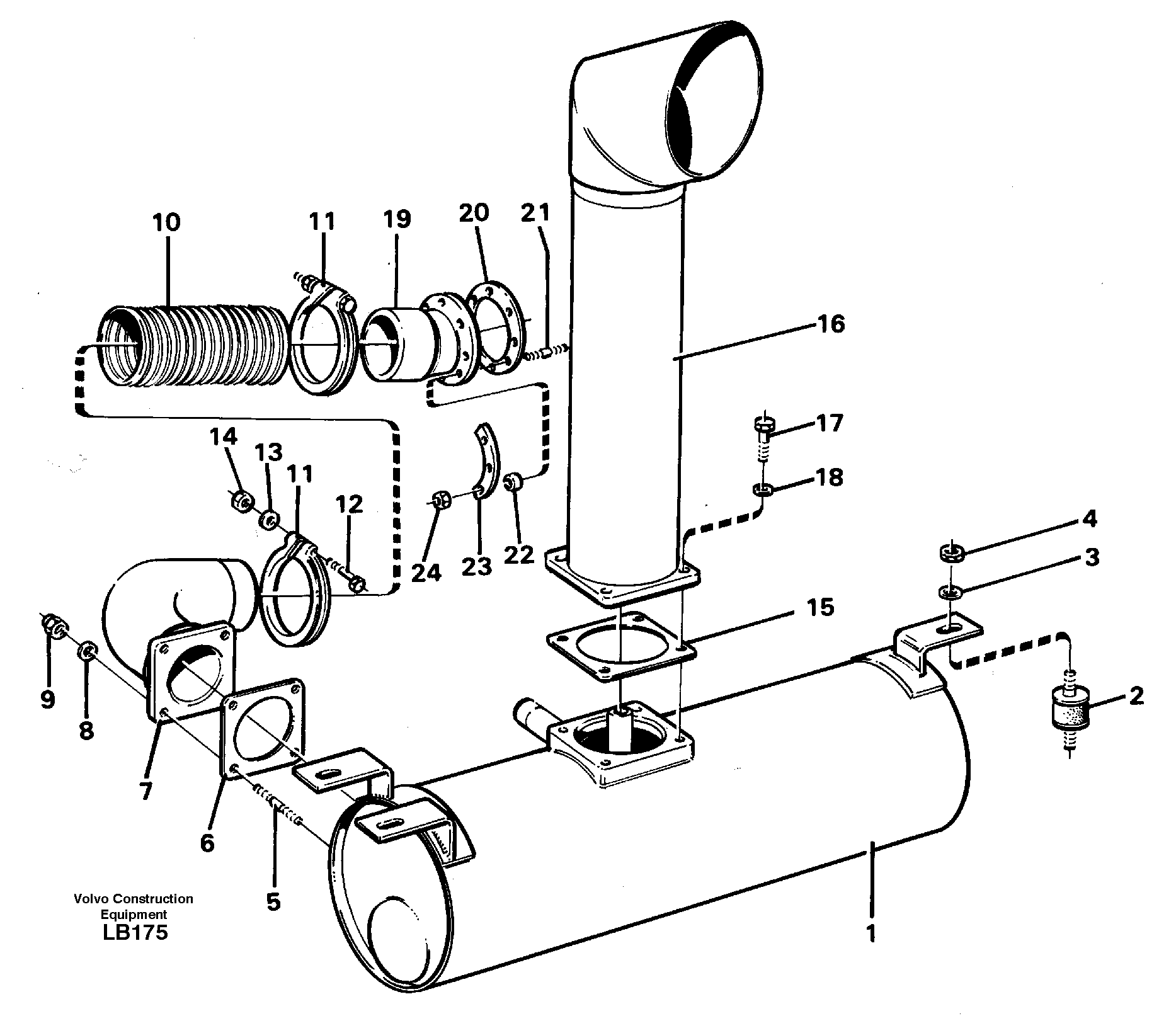 Exhaust system — volvo parts diagram