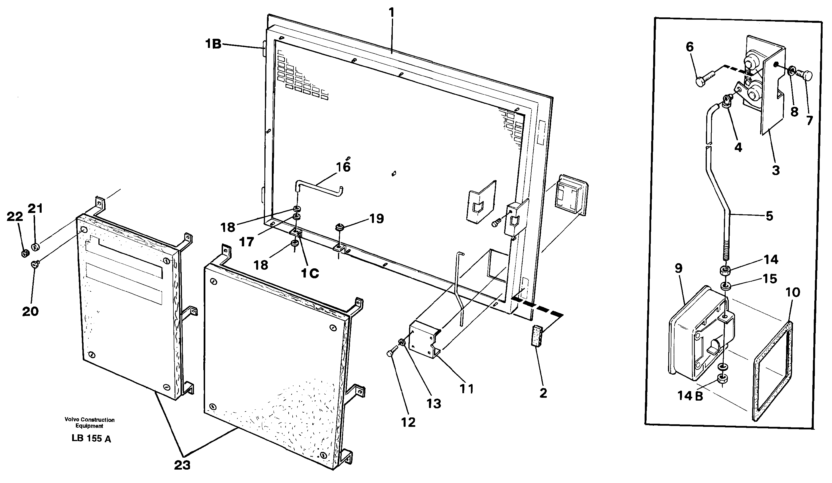 Door, engine, left — volvo parts diagram