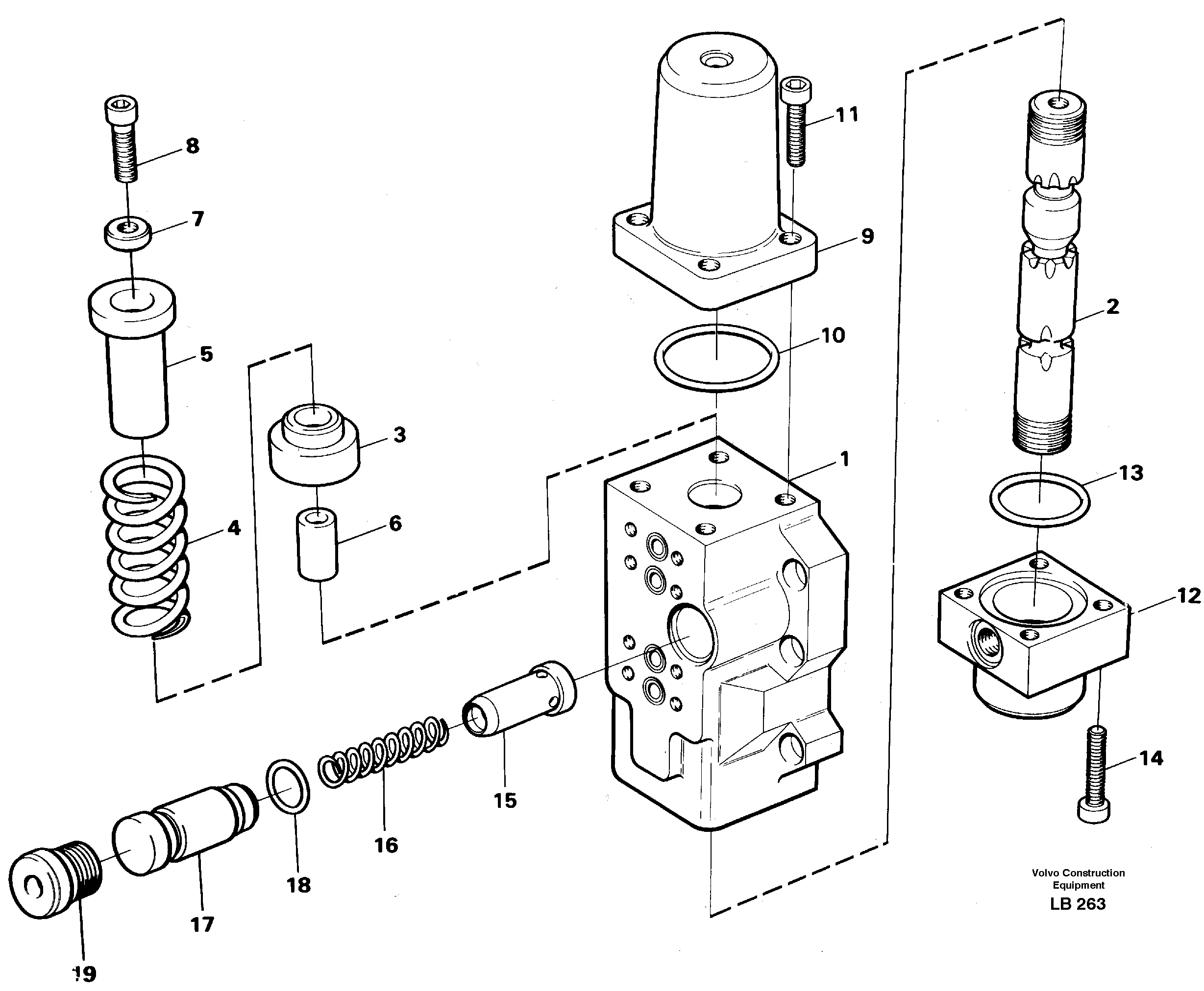 Four-way valve, bucket primary — volvo parts diagram