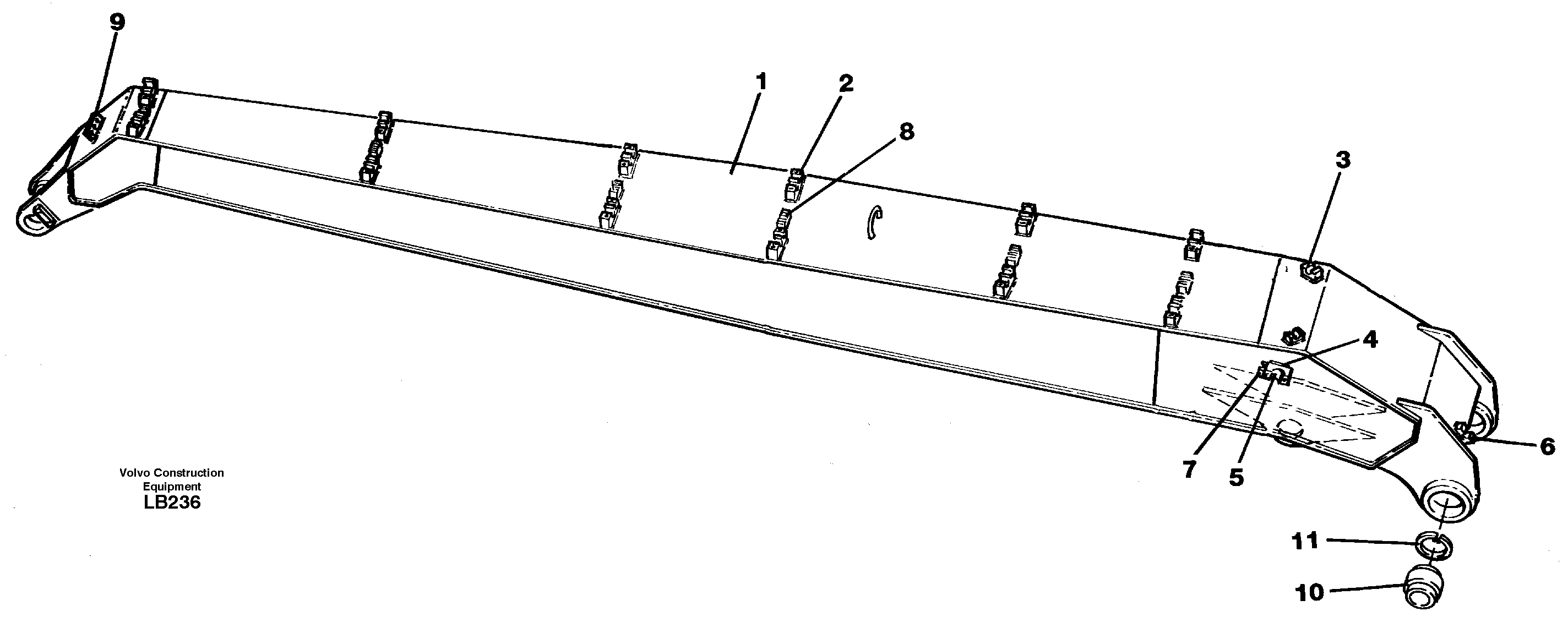 Material handling arm 6.5m  14264163 — volvo parts diagram