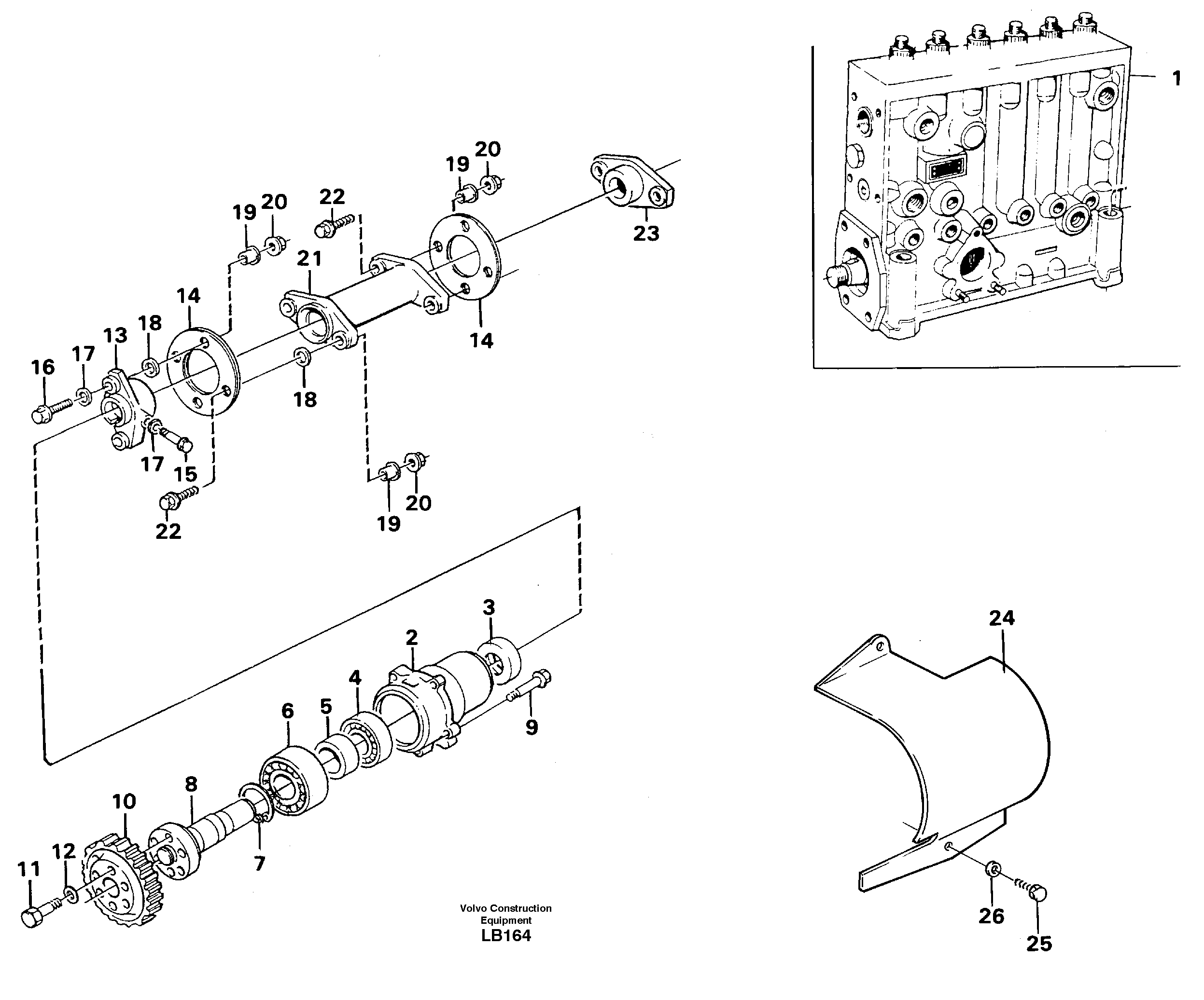 Injection pump with drive — volvo parts diagram
