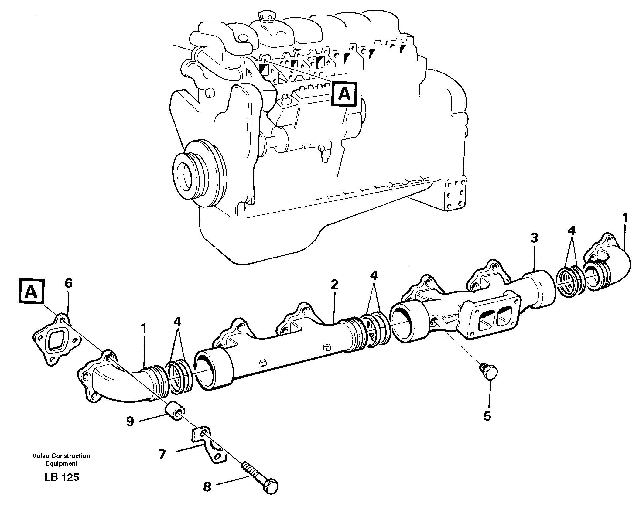 Exhaust pipe — volvo parts diagram