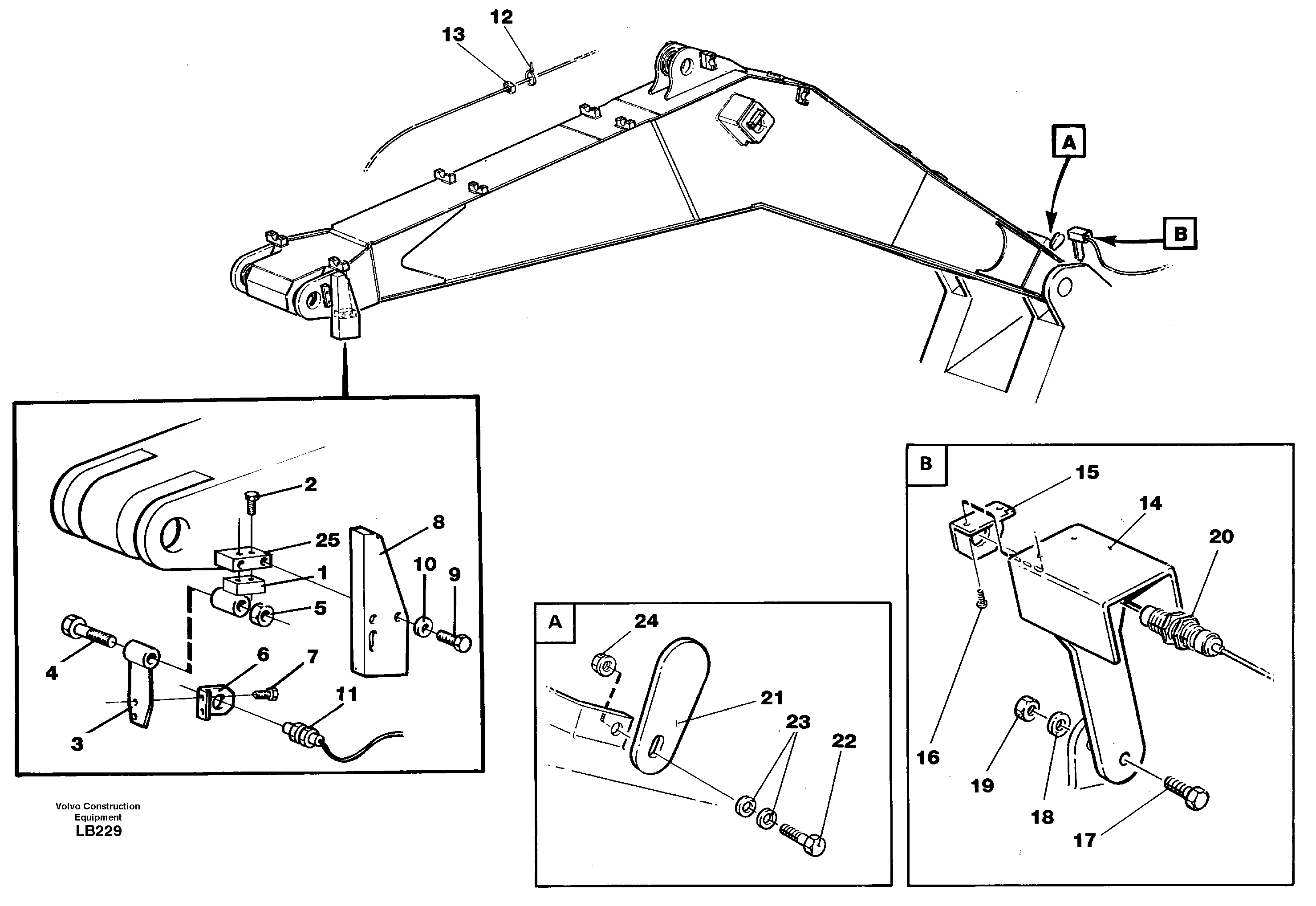 Electric insatallation onbackhoe equipment — volvo parts diagram