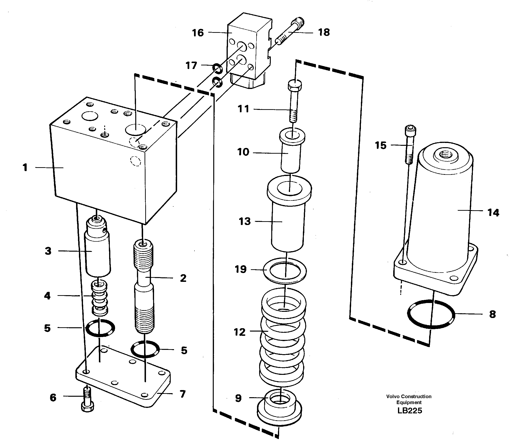 Hose rupture valve, boom cylinder  14264163, 14264164 — volvo parts diagram