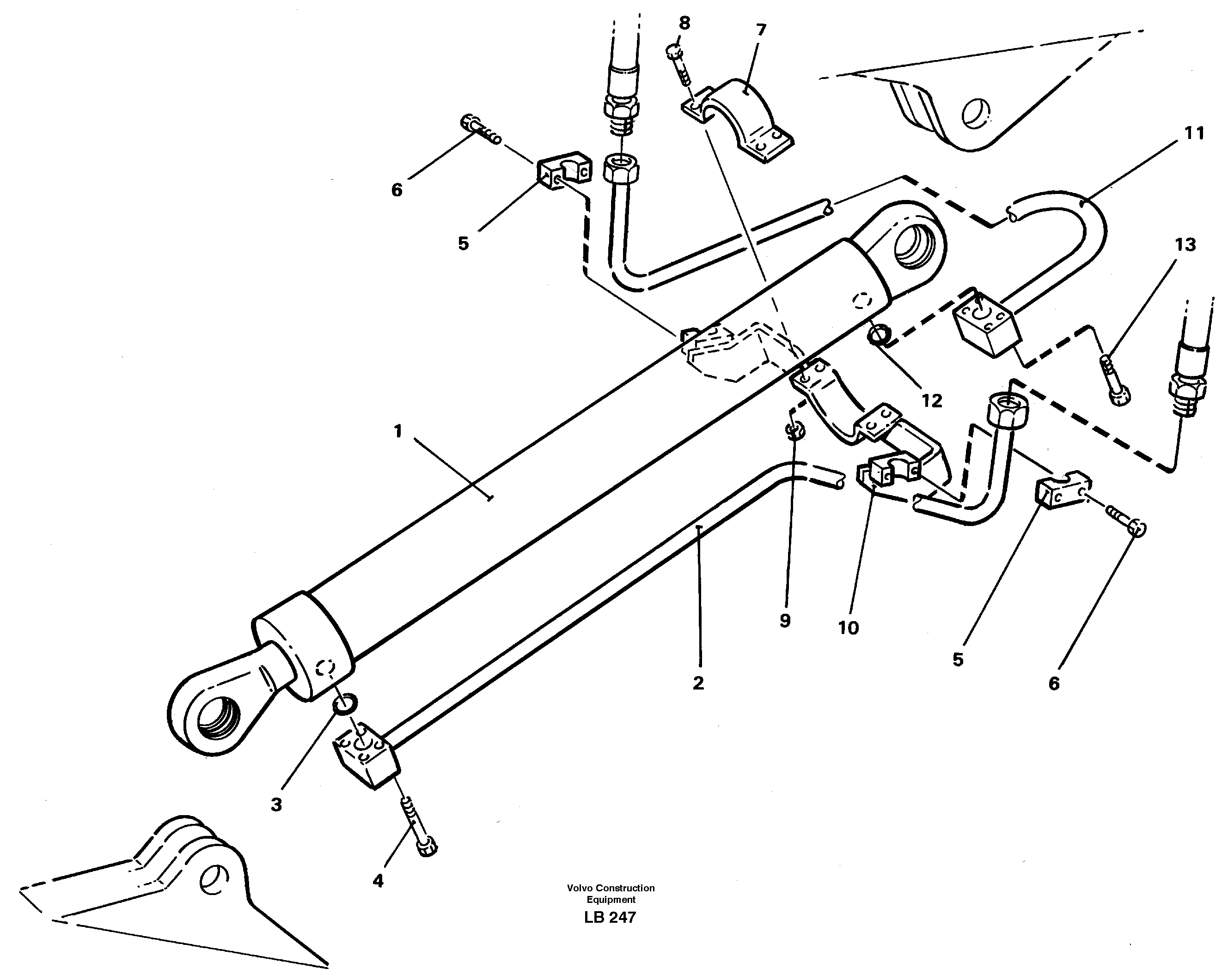 Cylinder hydraulics, handling dipper arm 4.37m  14264164 — volvo parts diagram