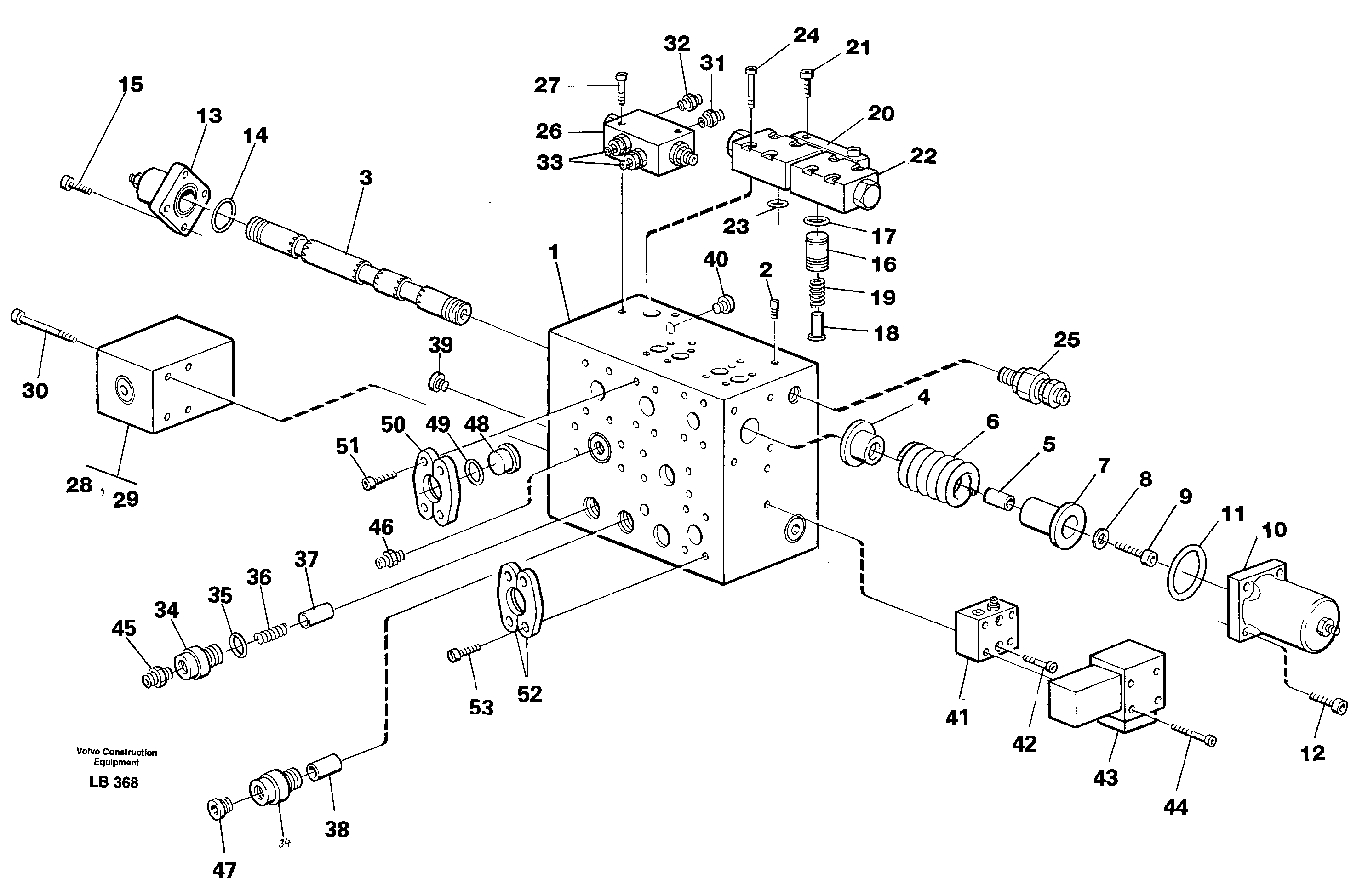 Control block for hydraulic hammer. — volvo parts diagram