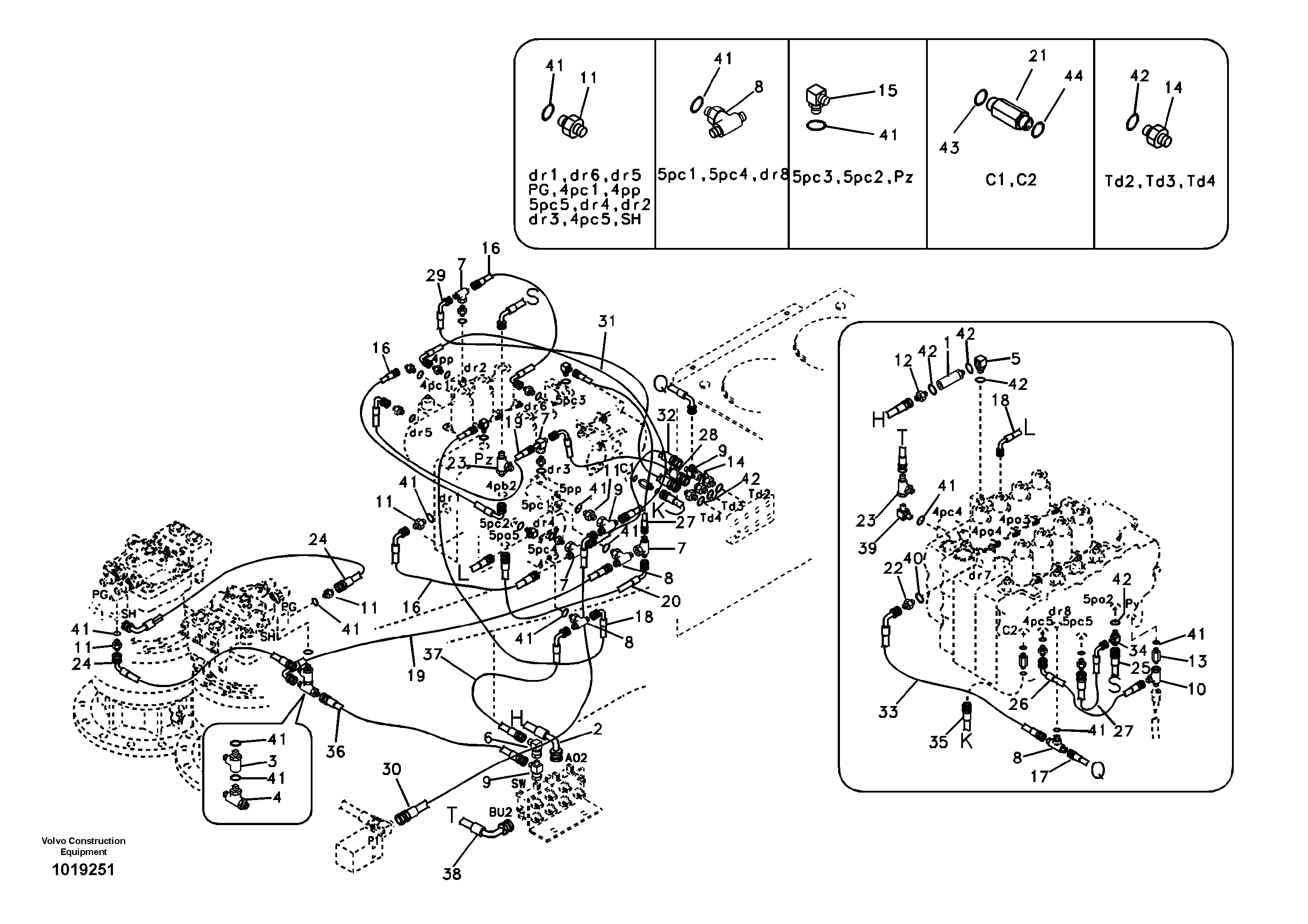Servo system, control valve piping. — volvo parts diagram