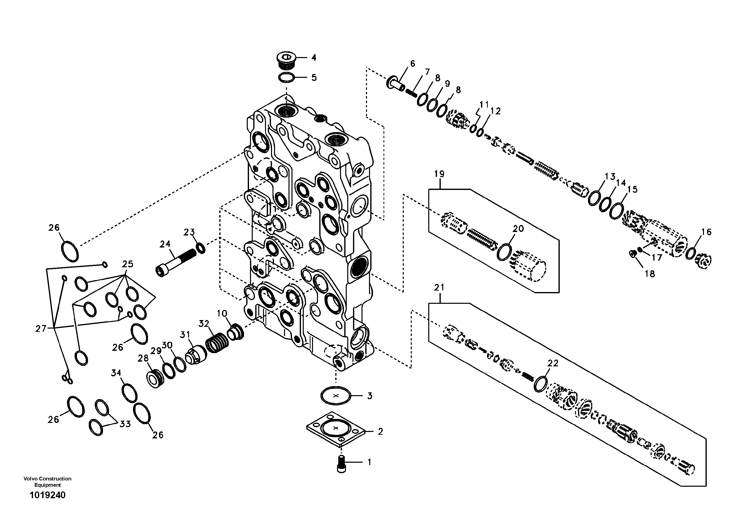Main control valve — volvo parts diagram