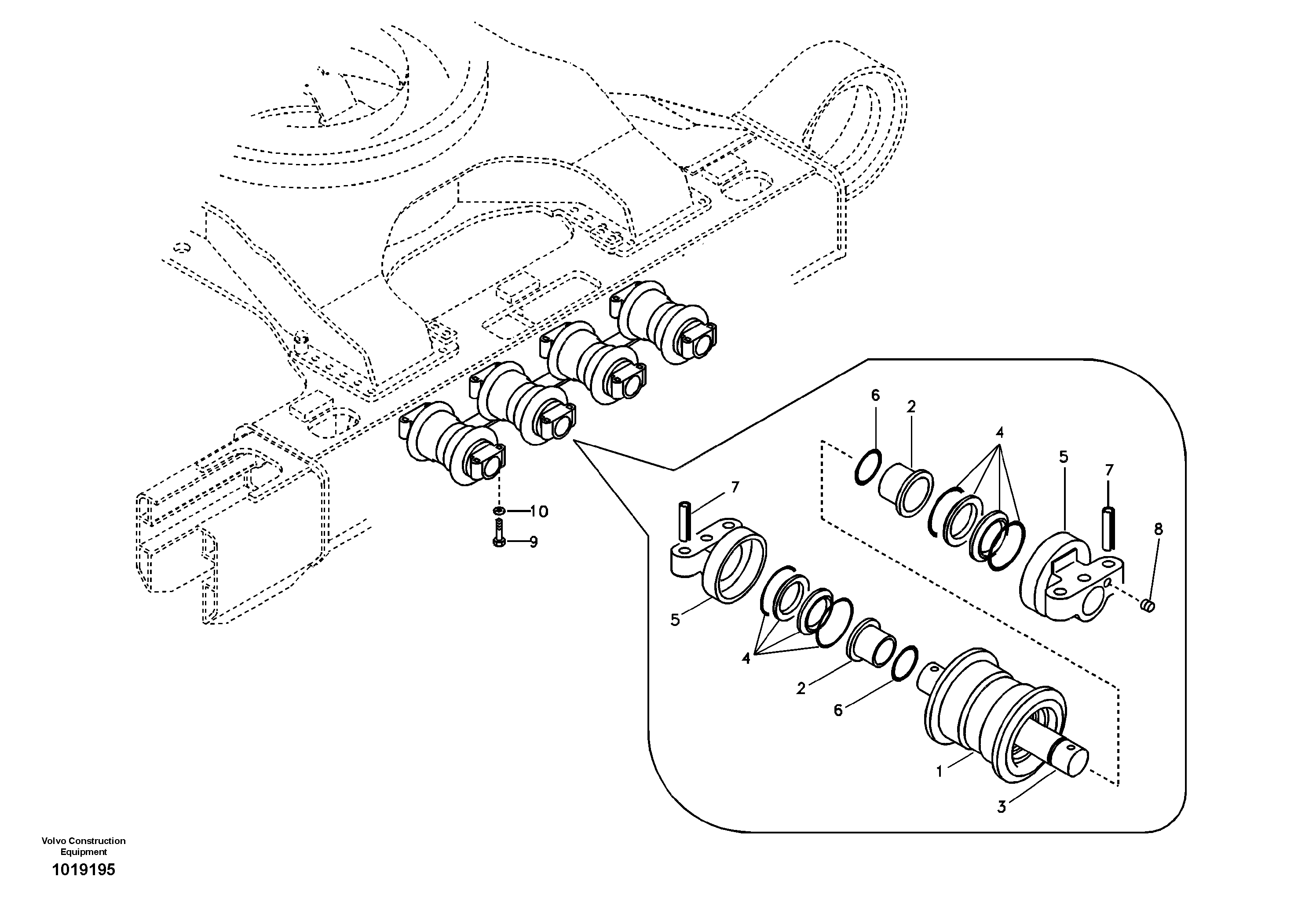 Bottom roller — volvo parts diagram