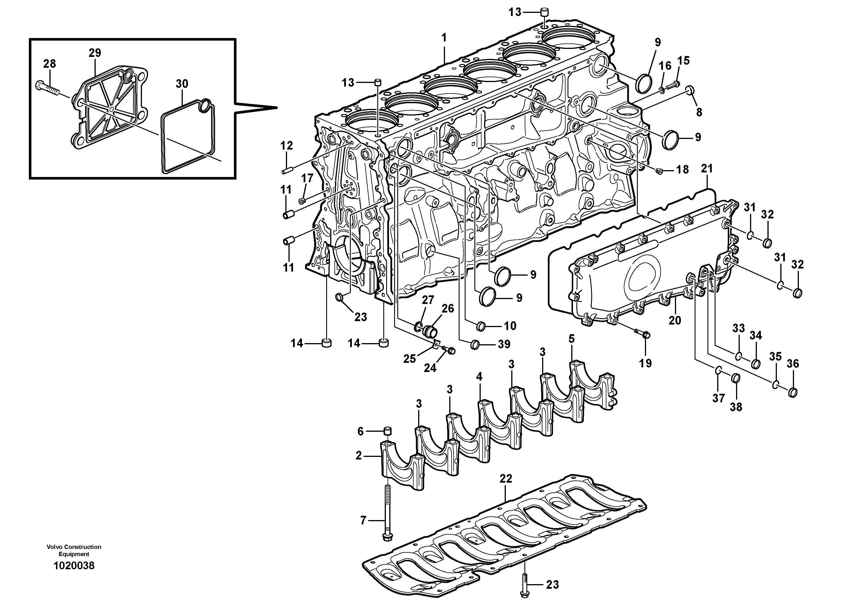 Cylinder block — volvo parts diagram