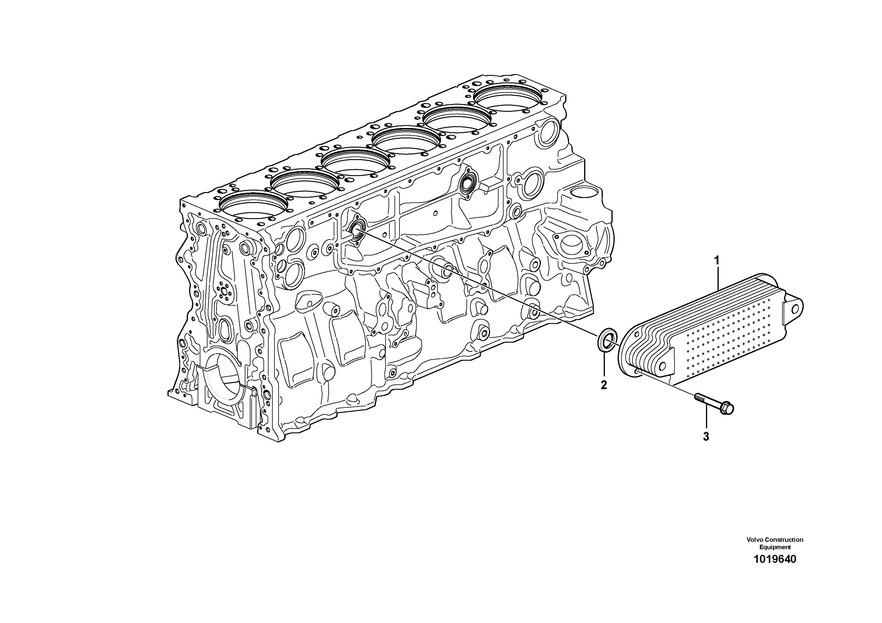 Oil cooler — volvo parts diagram