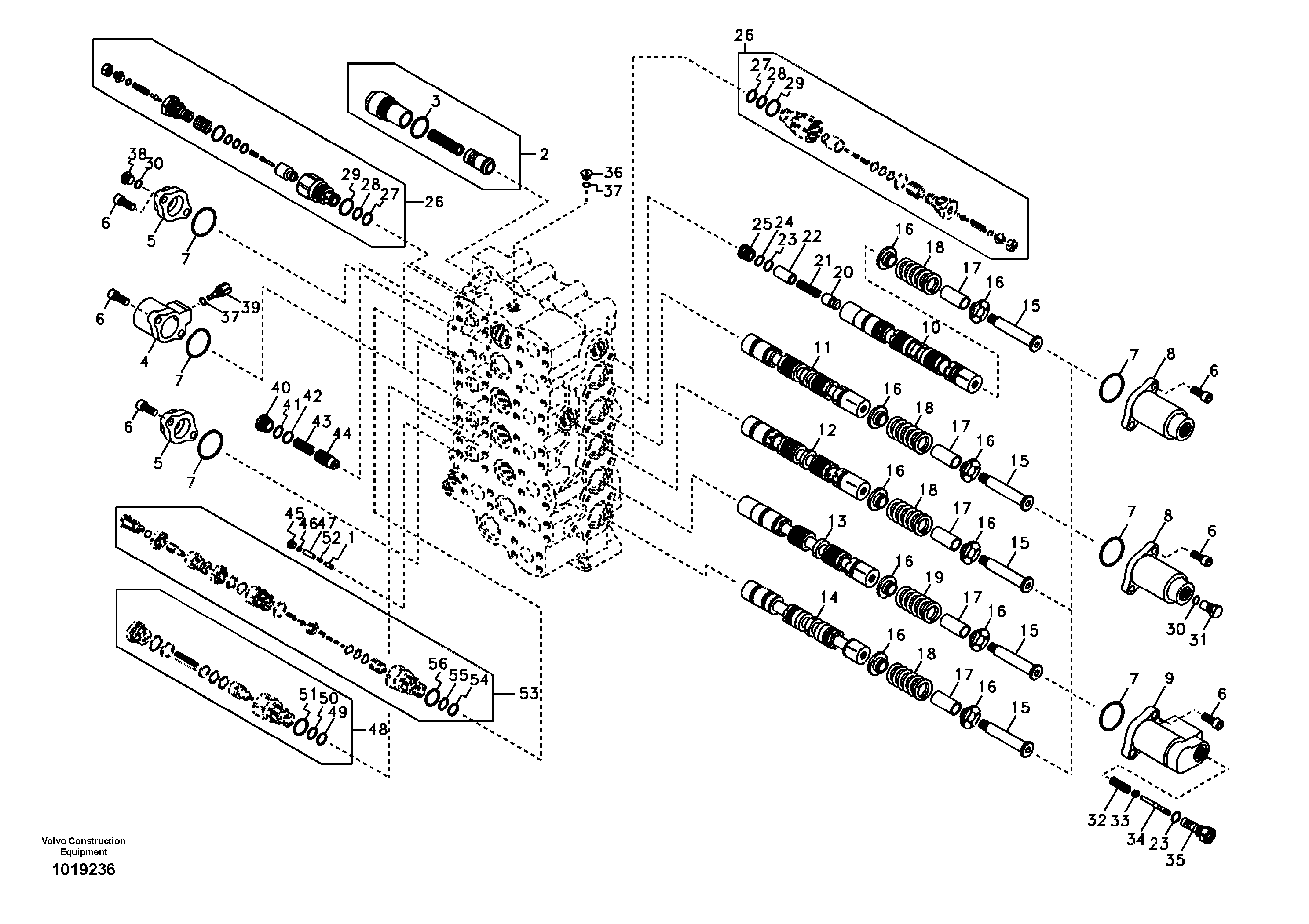 Main control valve — volvo parts diagram