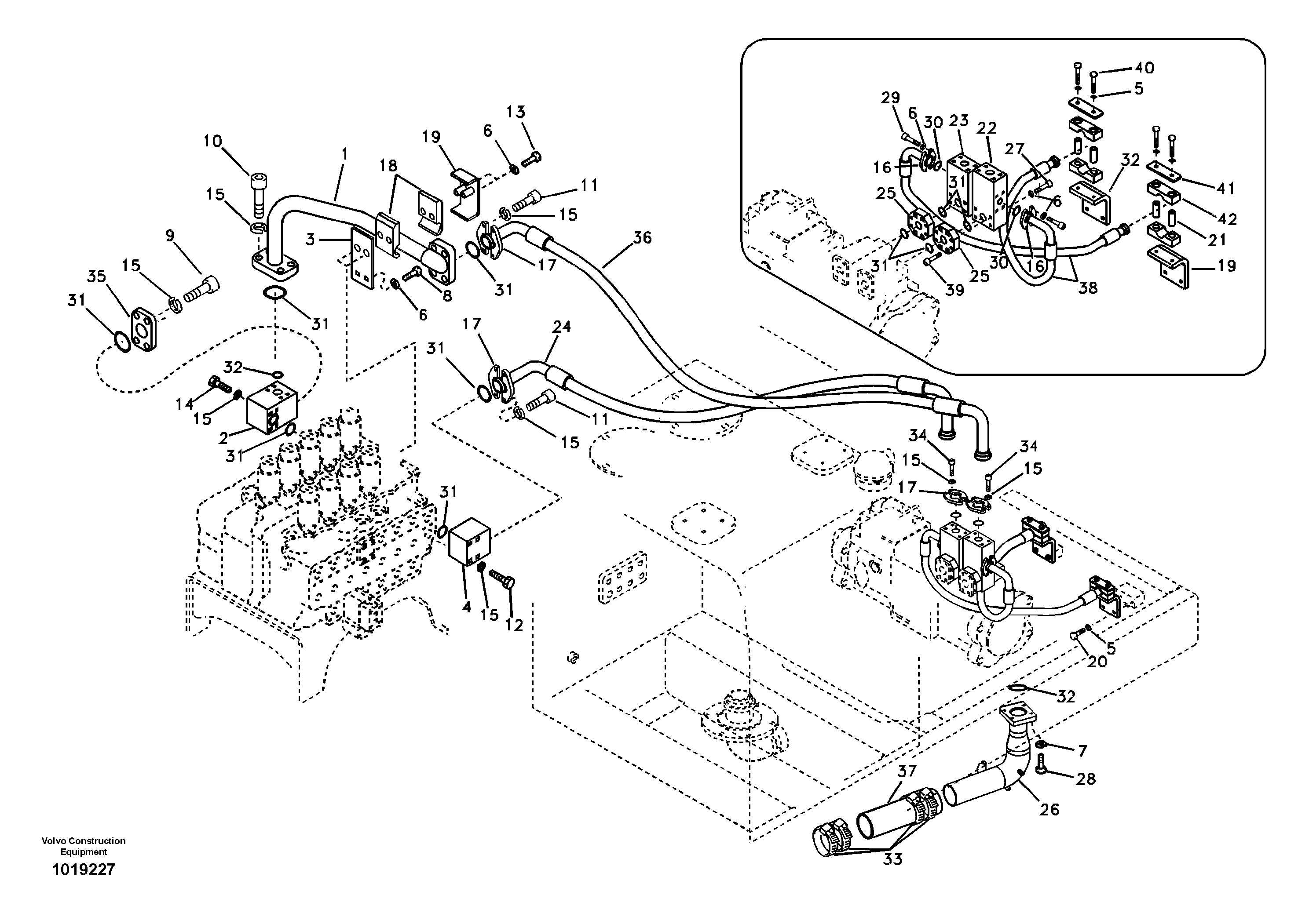 Hydraulic system, hydraulic pump pulse damper — volvo parts diagram