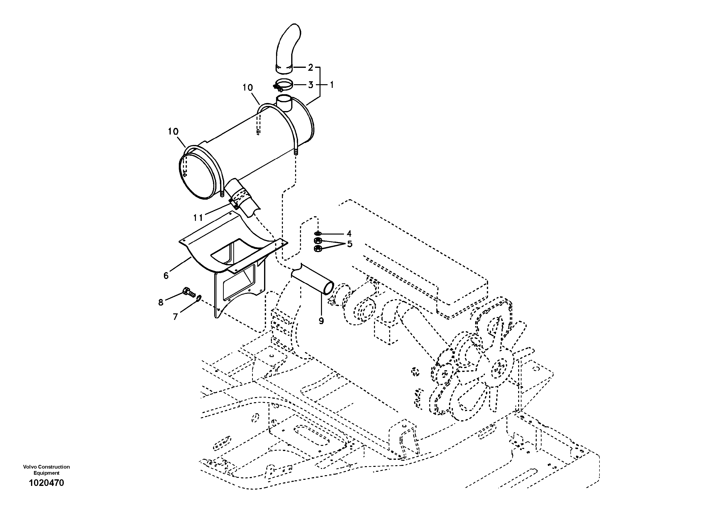 Exhaust system — volvo parts diagram