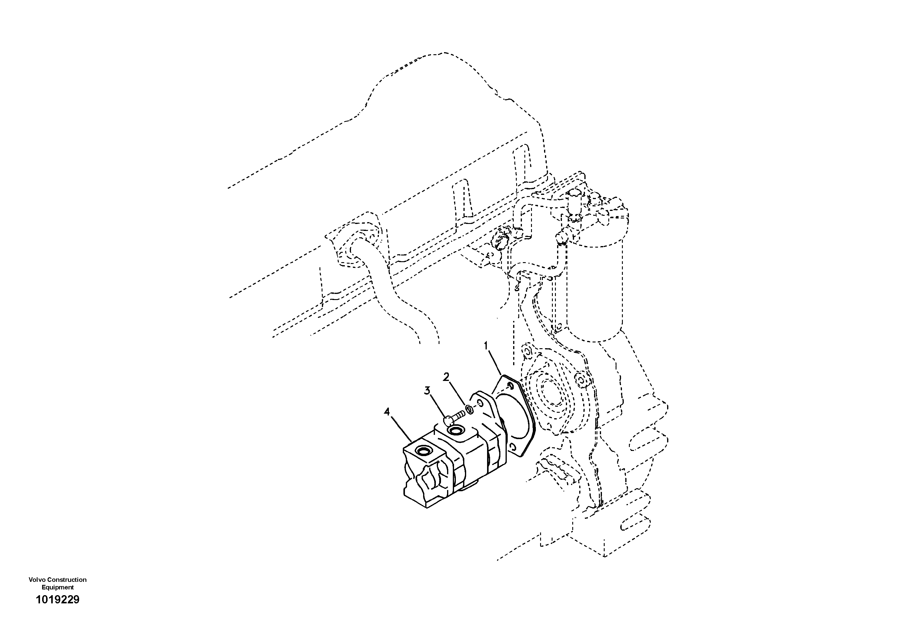 Hydraulic system, oil cooling pump mount — volvo parts diagram