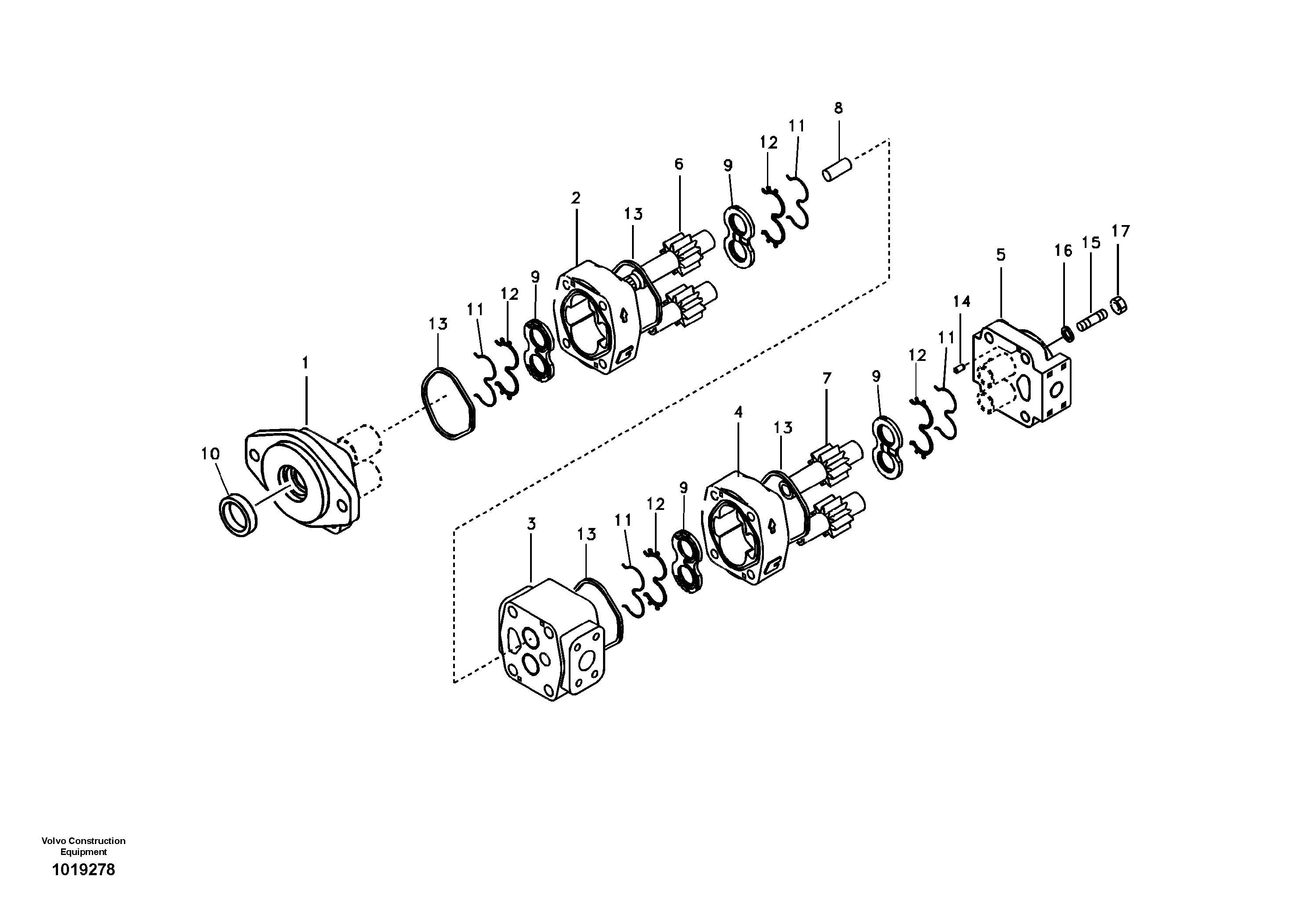 Hydraulic gear pump for quickfit and rotator — volvo parts diagram