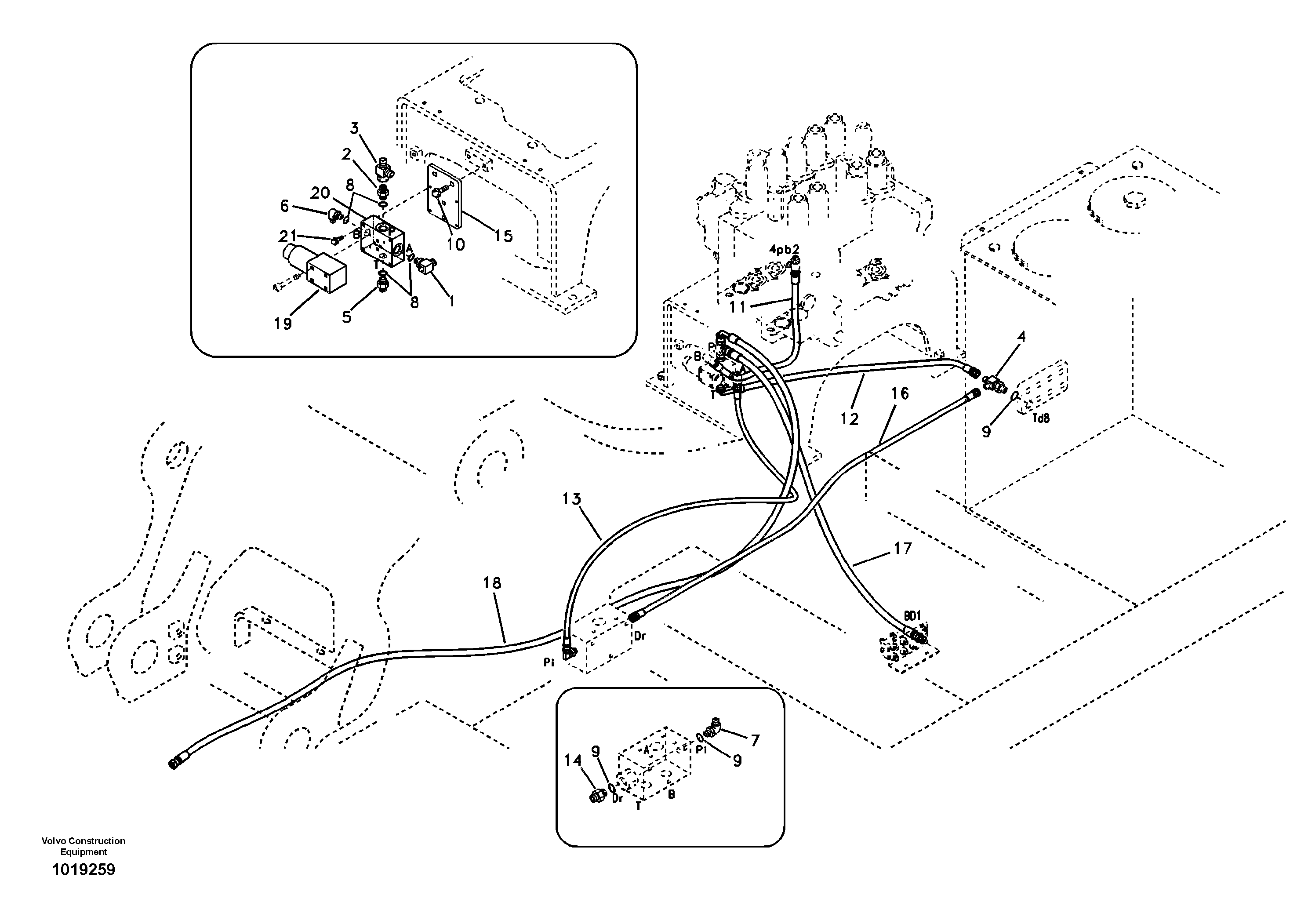 Servo system, control valve to solenoid valve — volvo parts diagram