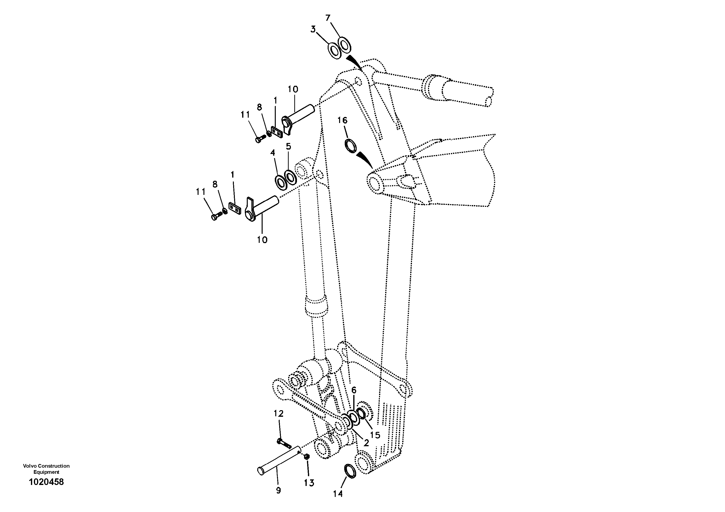 Links to dipper arm — volvo parts diagram