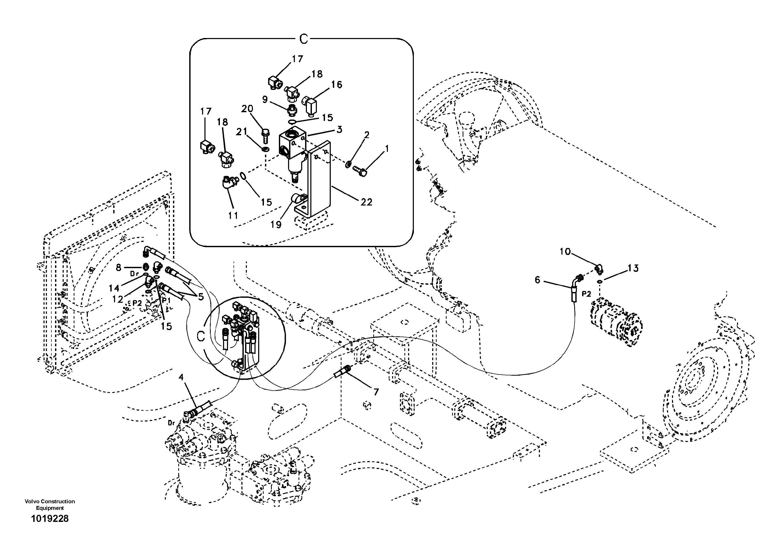 Hydraulic system, oil cooling system — volvo parts diagram