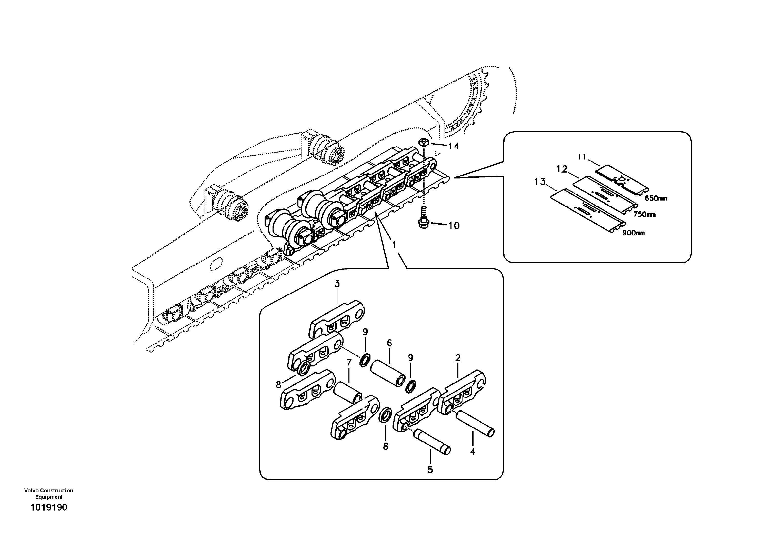 Track chain — volvo parts diagram