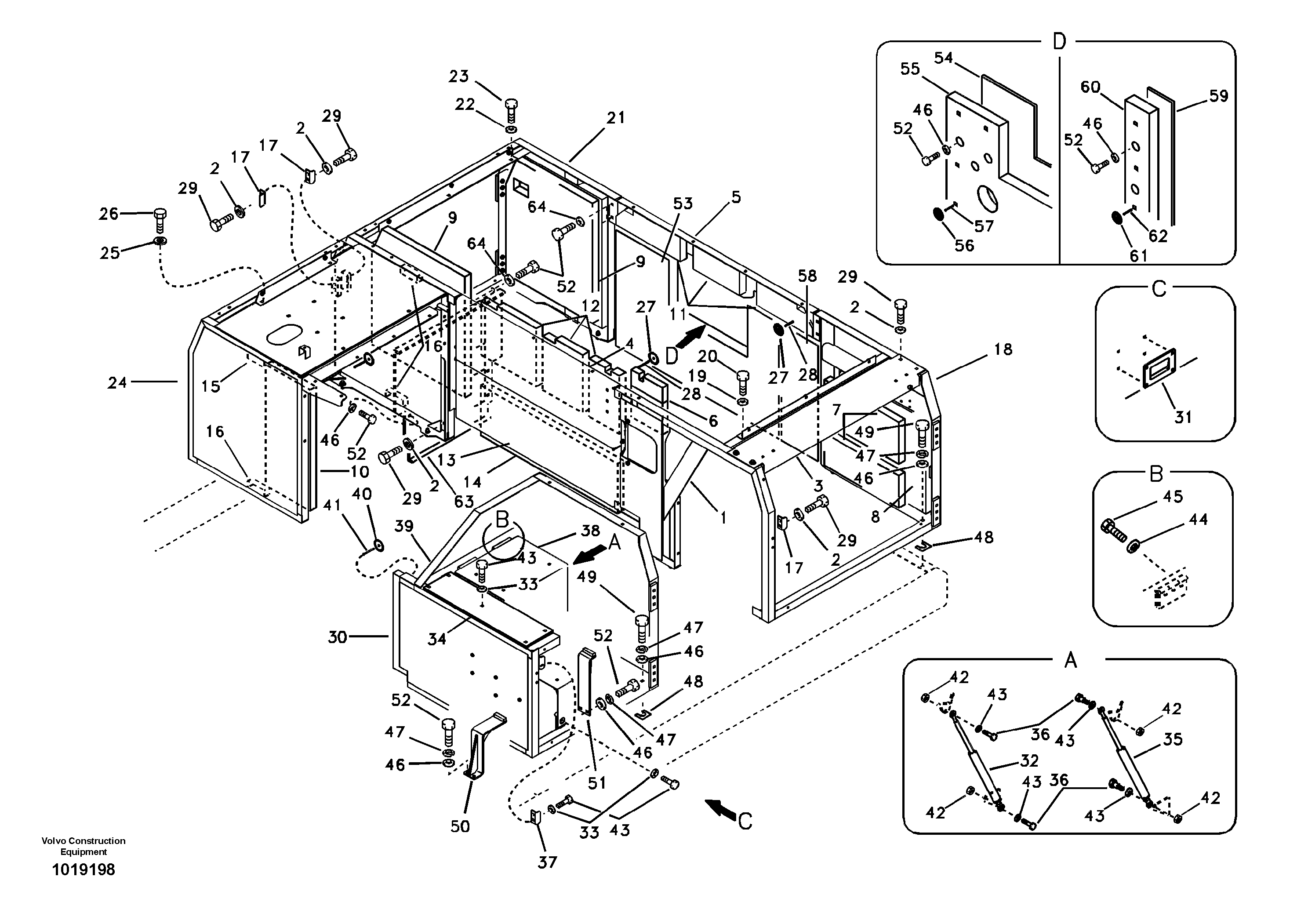 Cowl frame — volvo parts diagram