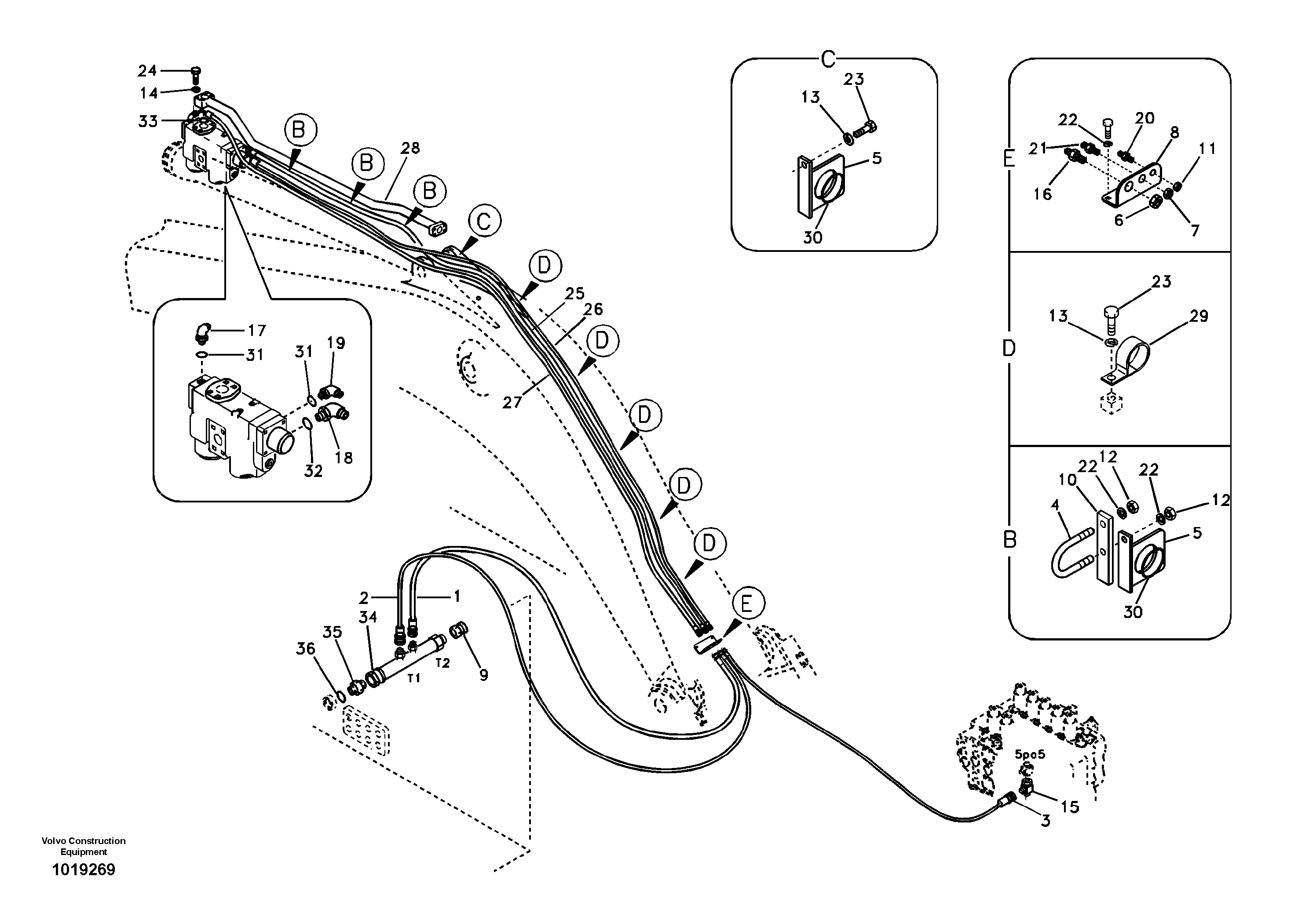 Working hydraulic, dipper arm rupture — volvo parts diagram