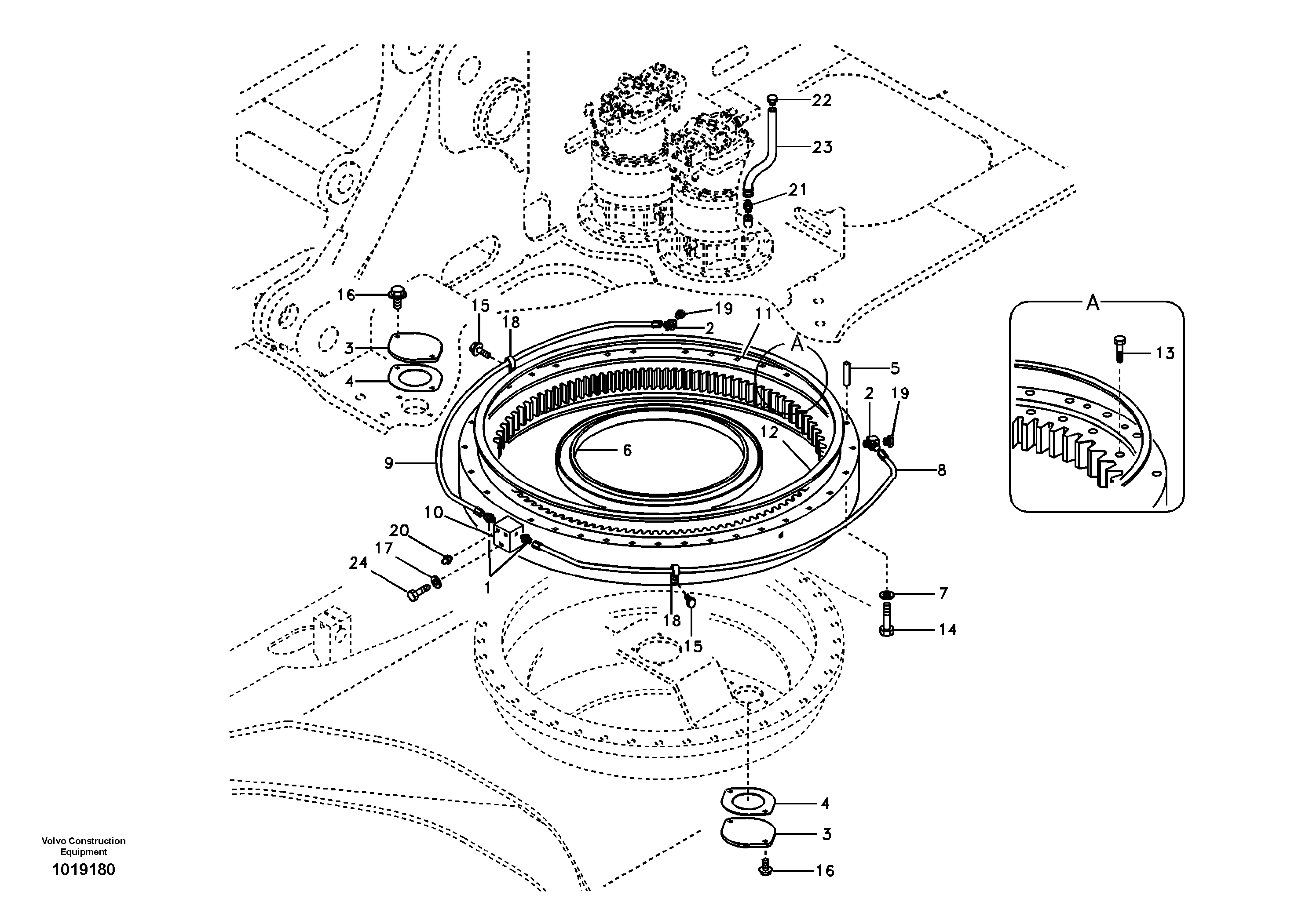 Swing system — volvo parts diagram