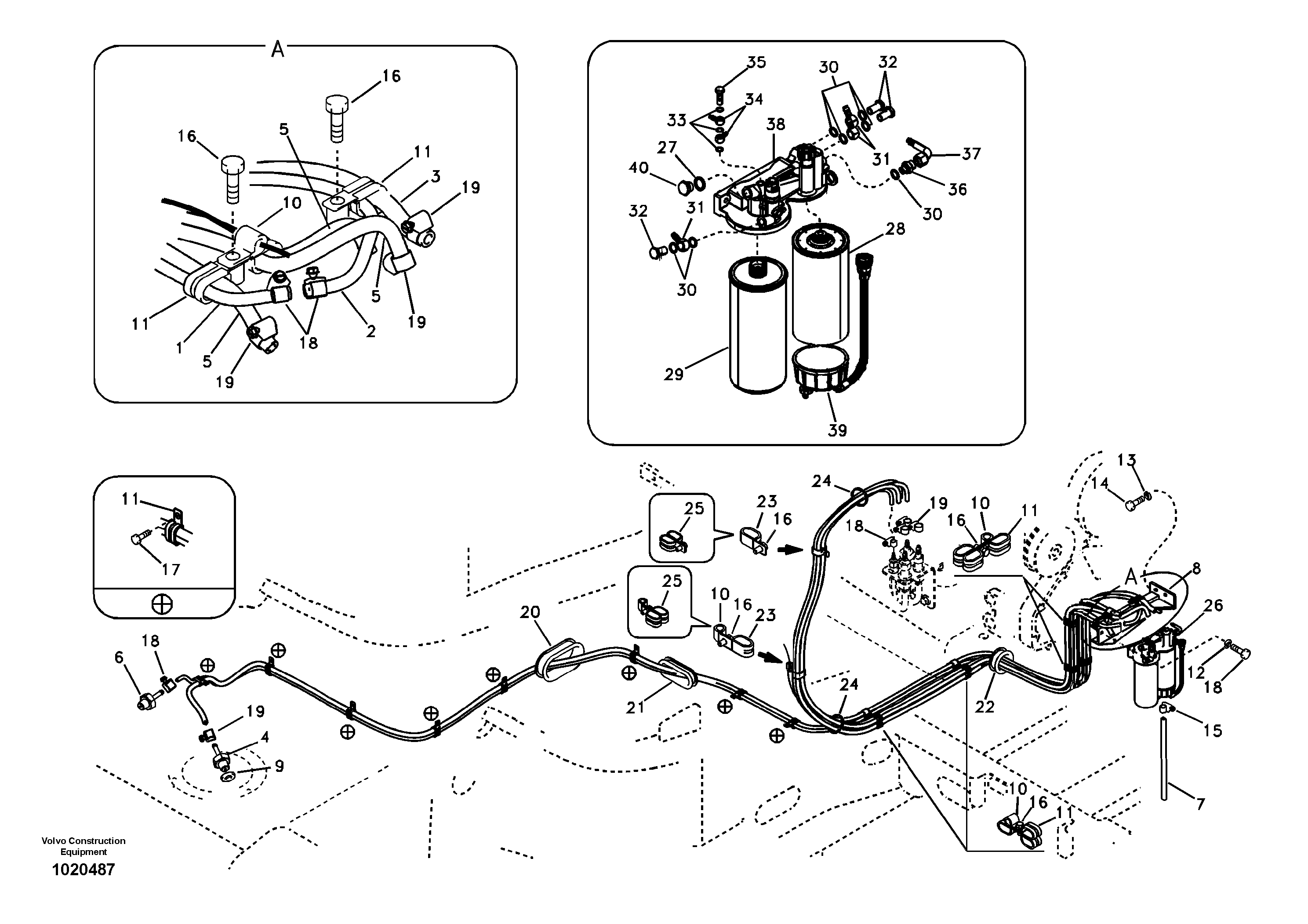 Fuel pipe - Fuel tank — volvo parts diagram