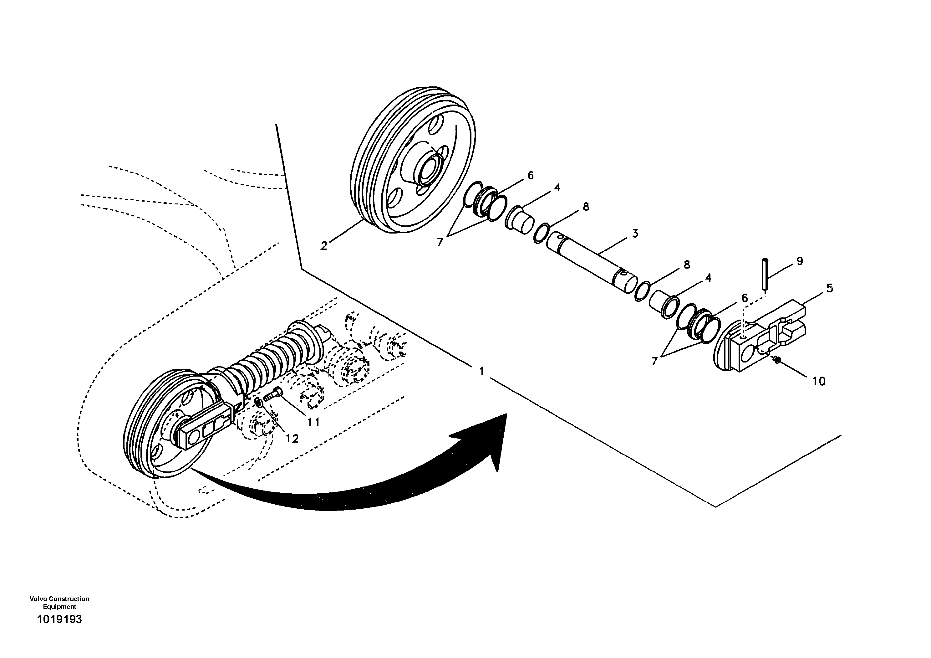 Front idler — volvo parts diagram