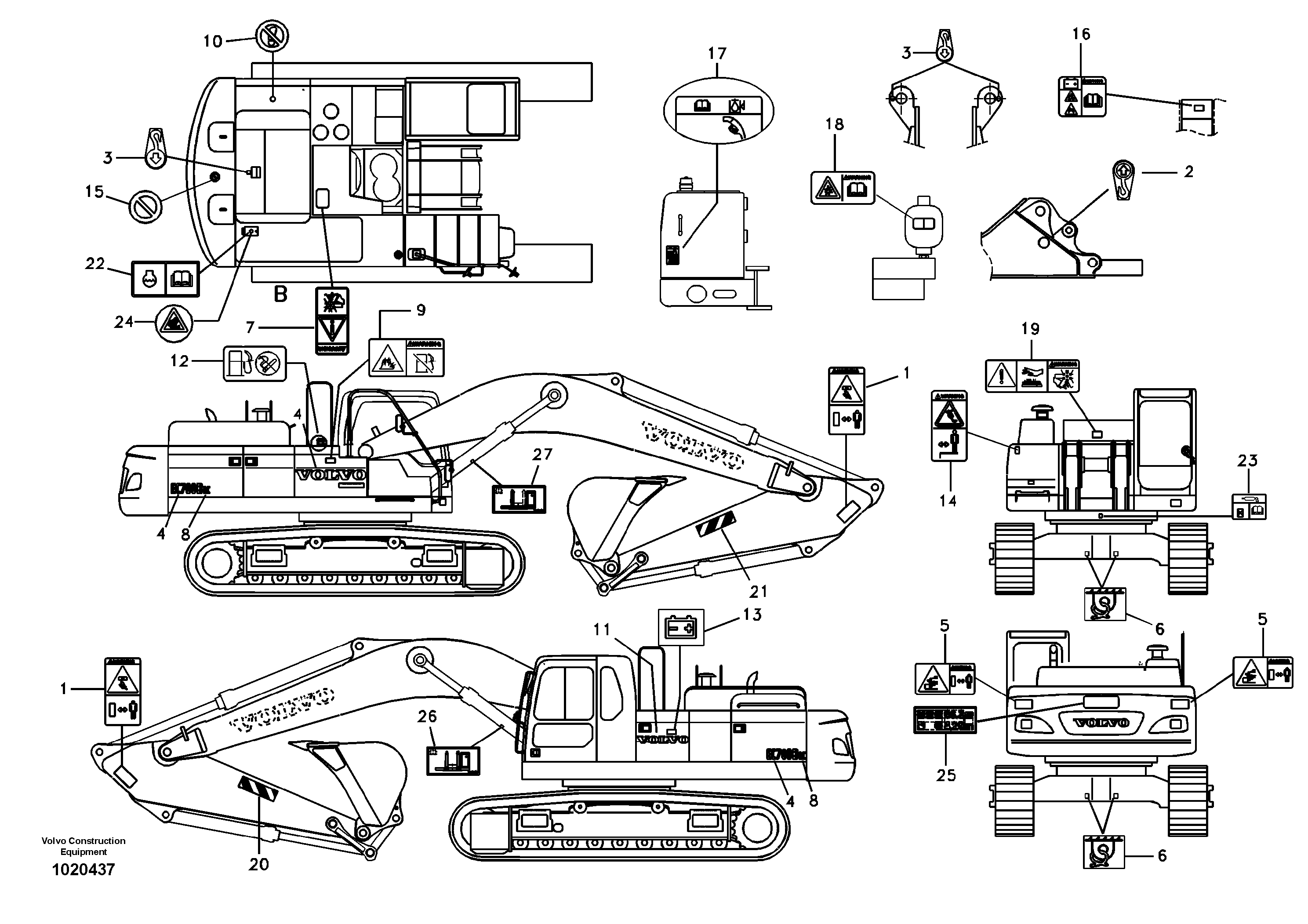 Decal, outer location — volvo parts diagram