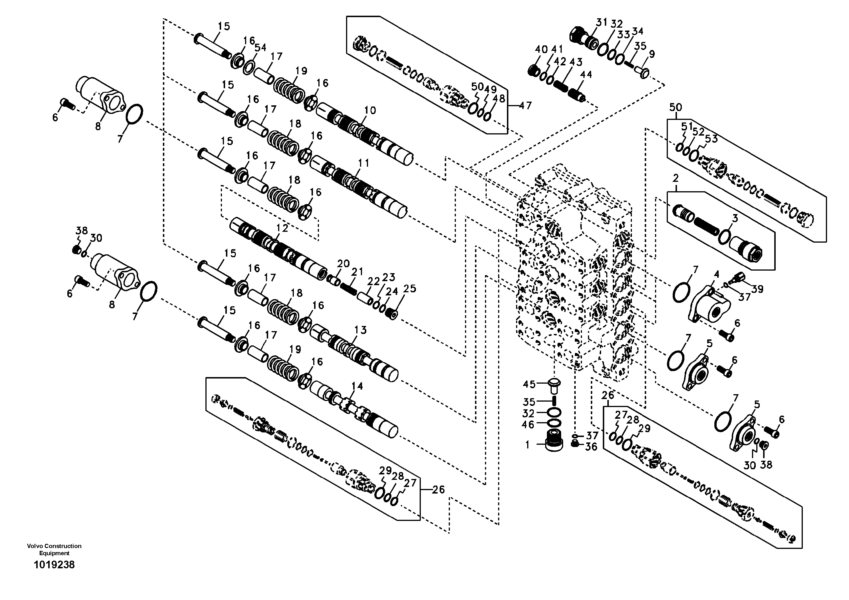 Main control valve — volvo parts diagram