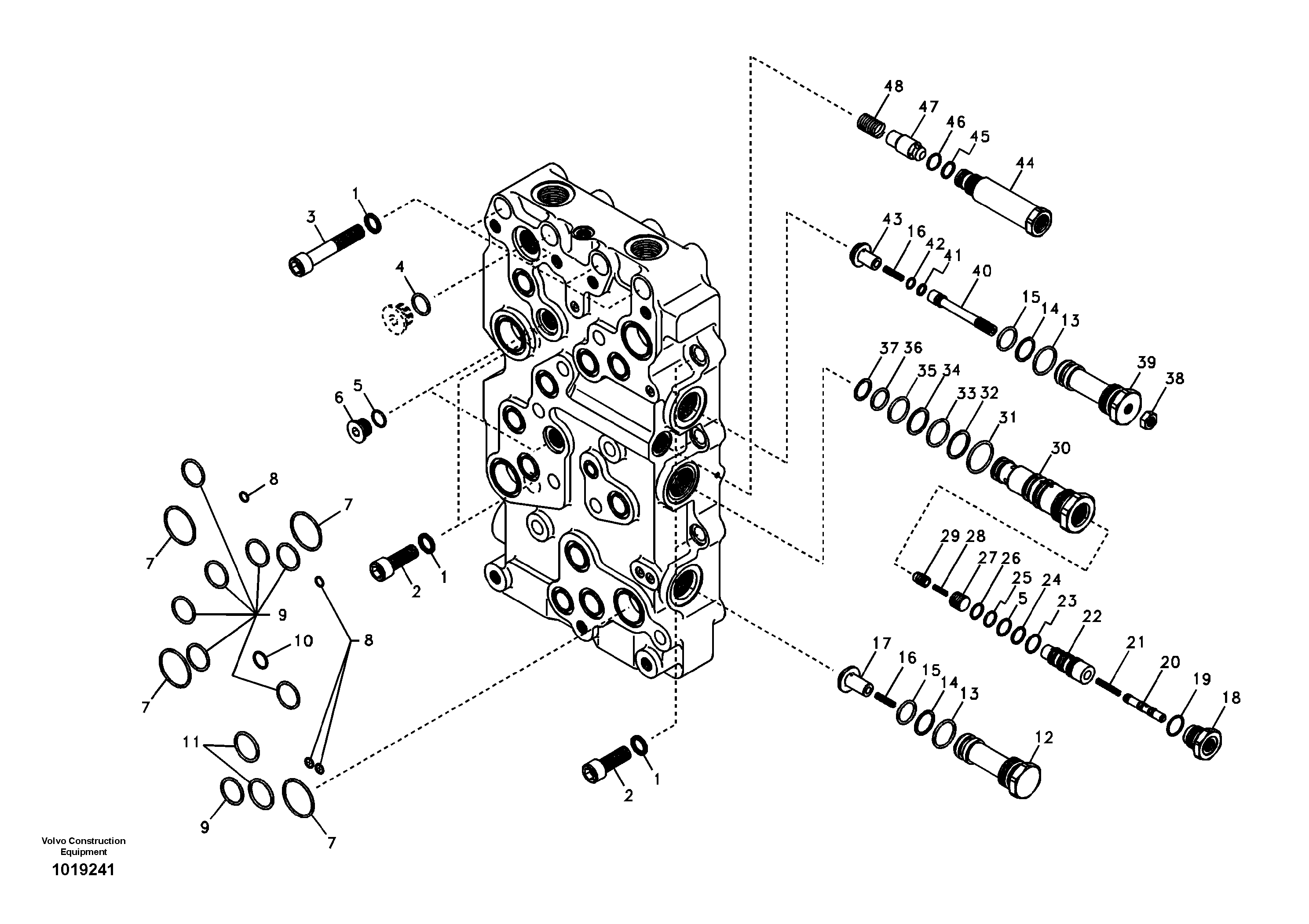 Main control valve — volvo parts diagram