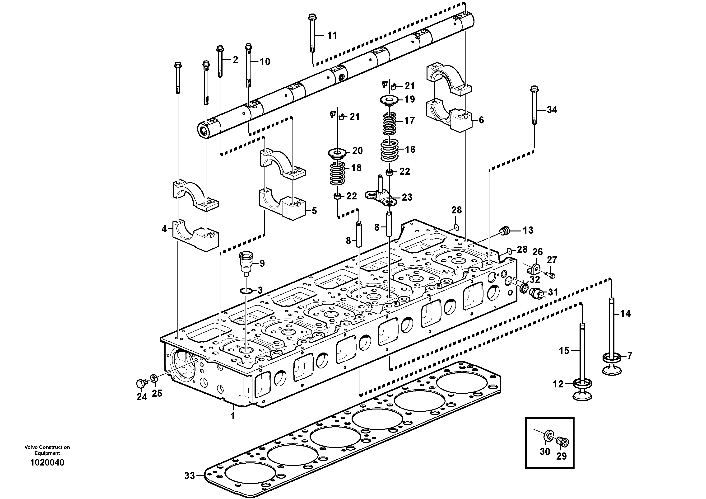 Cylinder head — volvo parts diagram