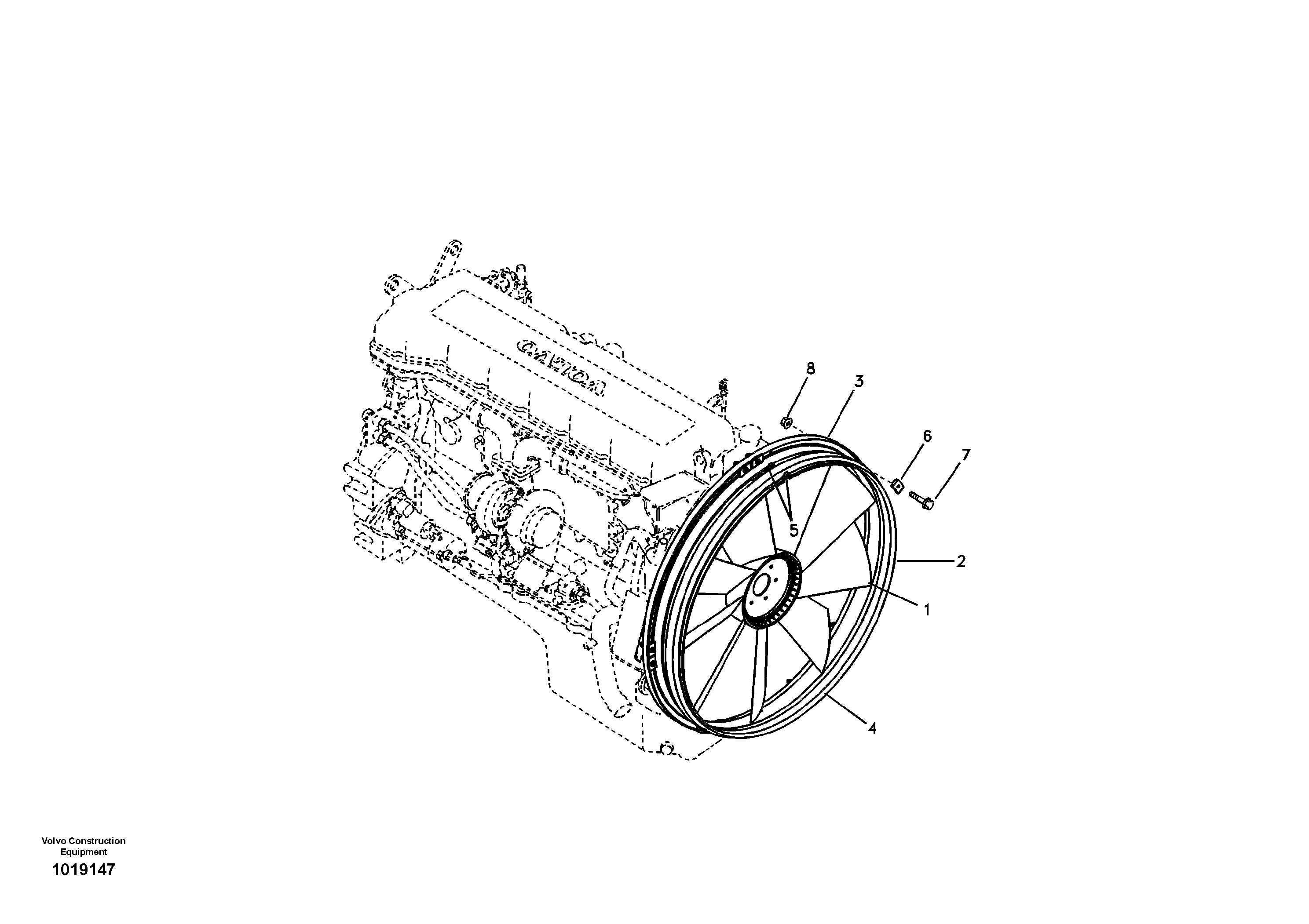 Cooling fan mounting — volvo parts diagram