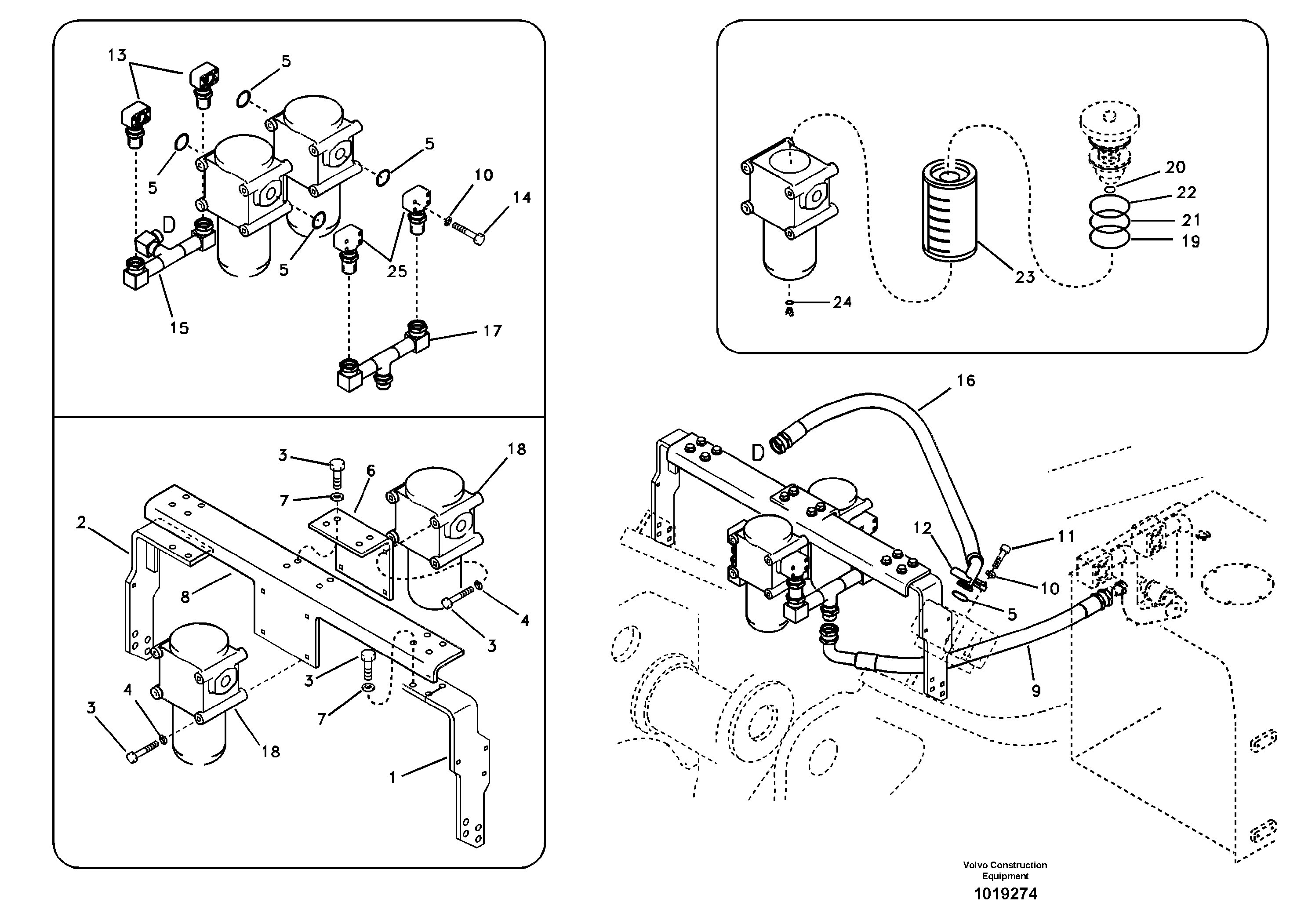 Working hydraulic, hammer and shear for return filter — volvo parts diagram