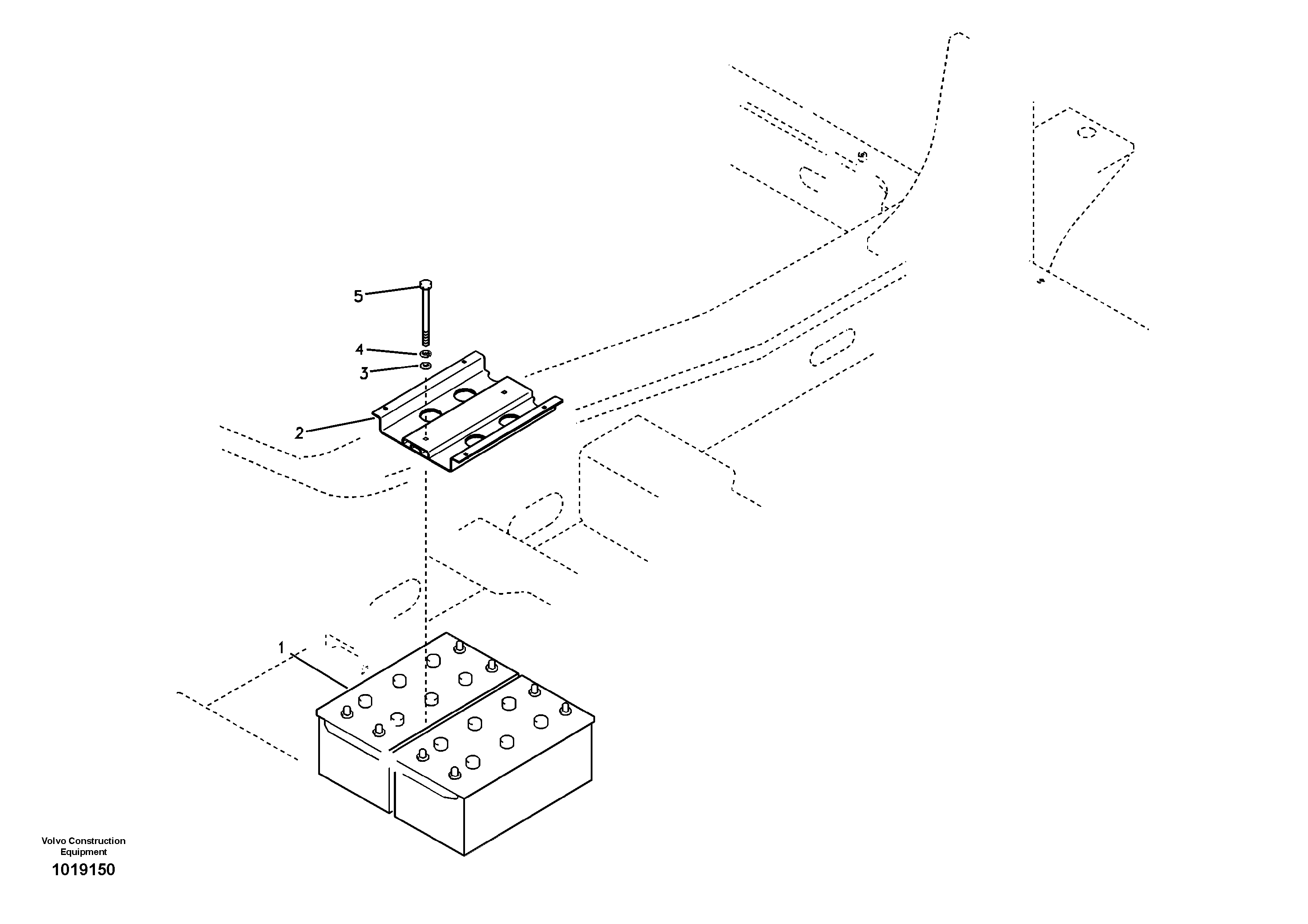 Battery with assembling details — volvo parts diagram