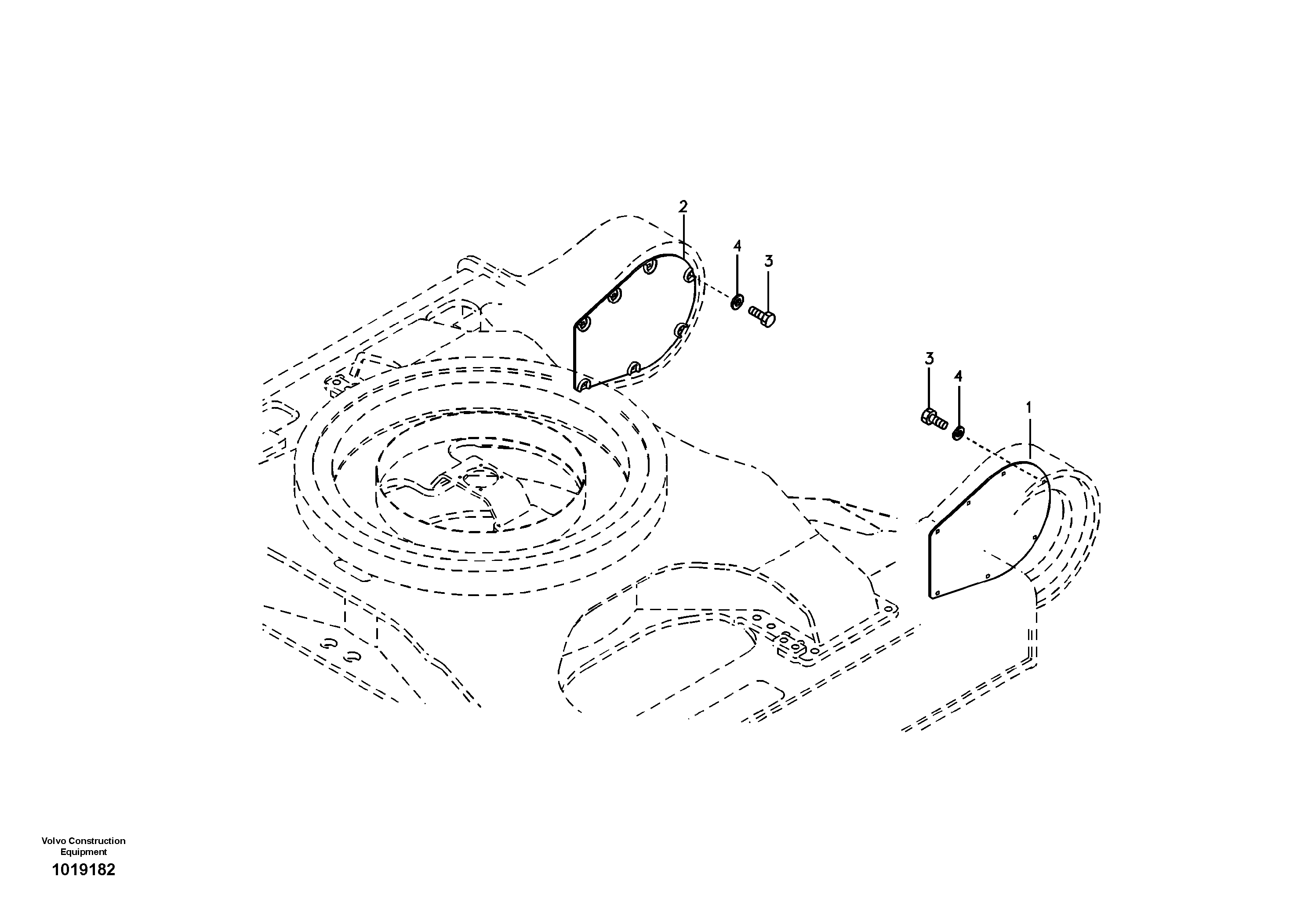 Protective plate for travel motor — volvo parts diagram