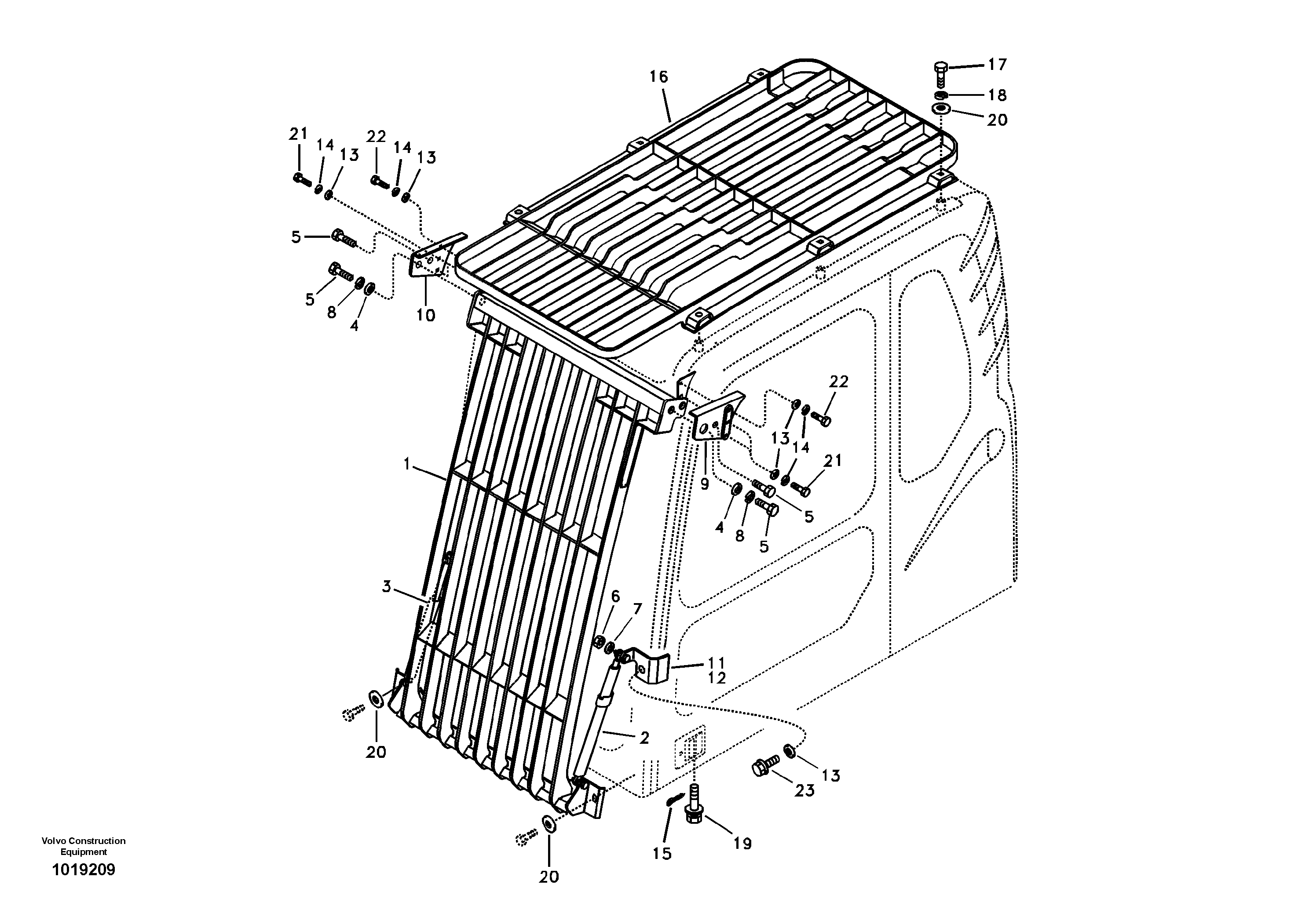 Falling object guards — volvo parts diagram