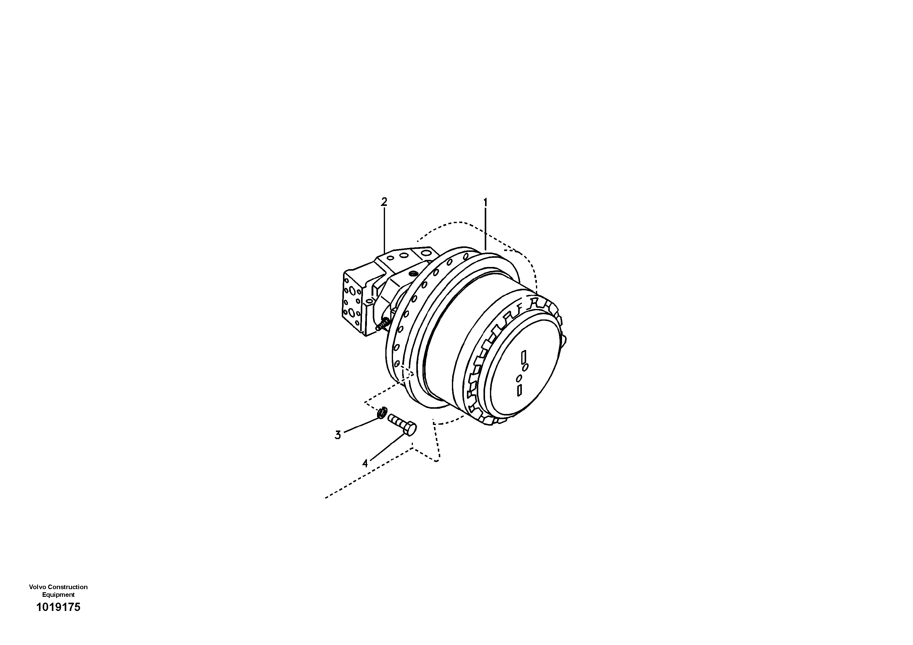 Travel motor with mounting parts — volvo parts diagram