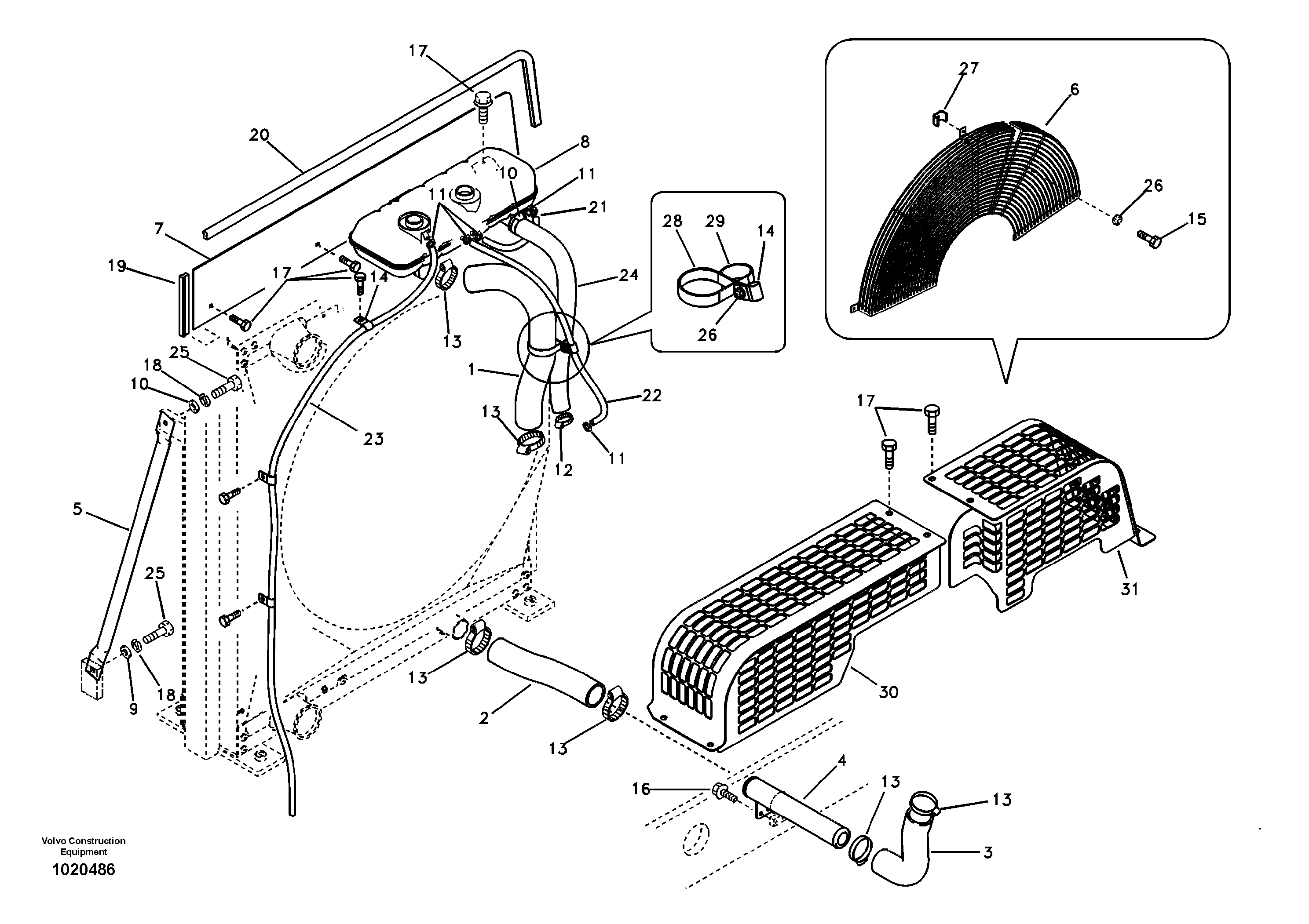 Cooling system — volvo parts diagram