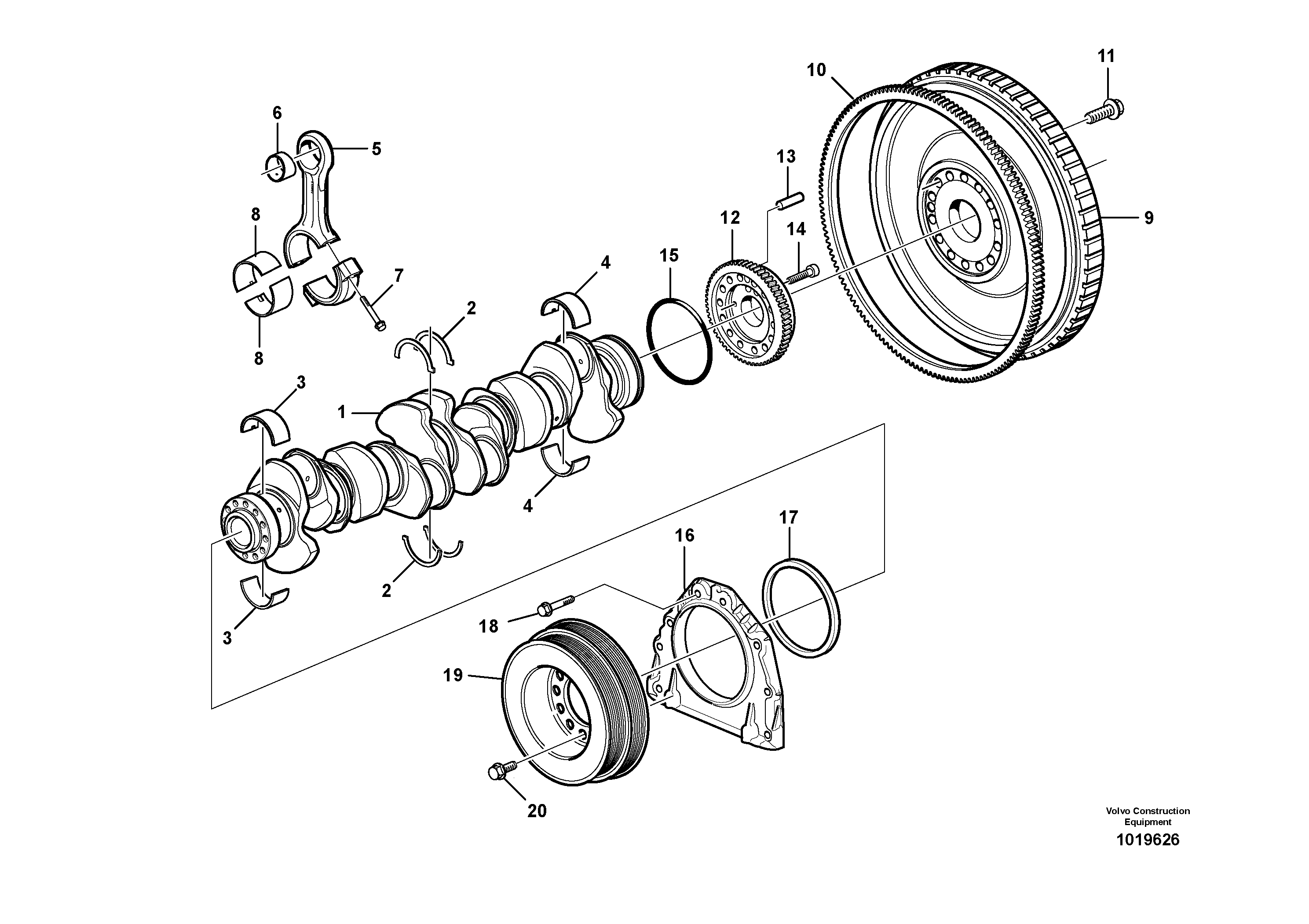 Crankshaft and related parts — volvo parts diagram