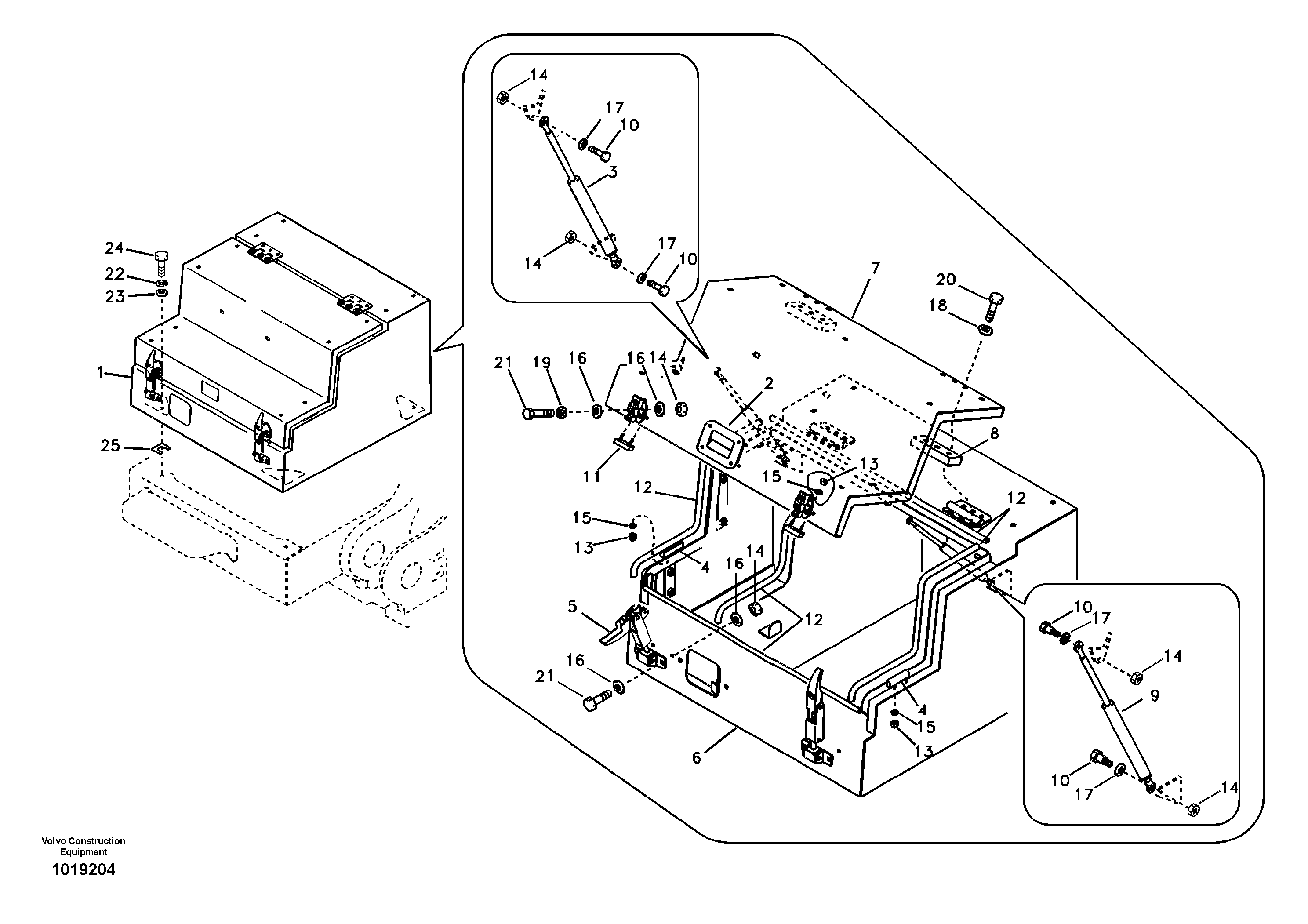 Tool box, cowl — volvo parts diagram