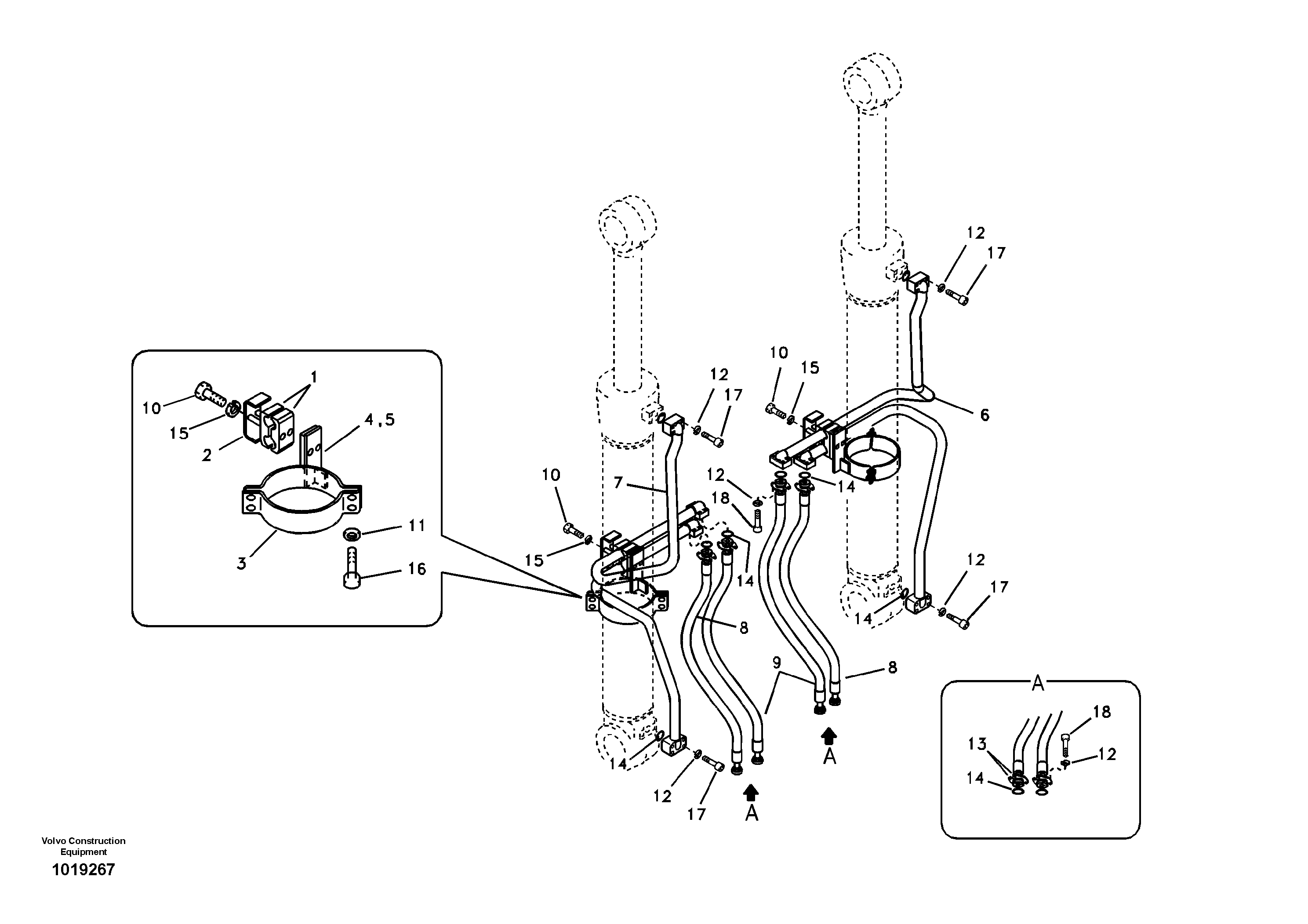 Working hydraulic, boom cylinder — volvo parts diagram